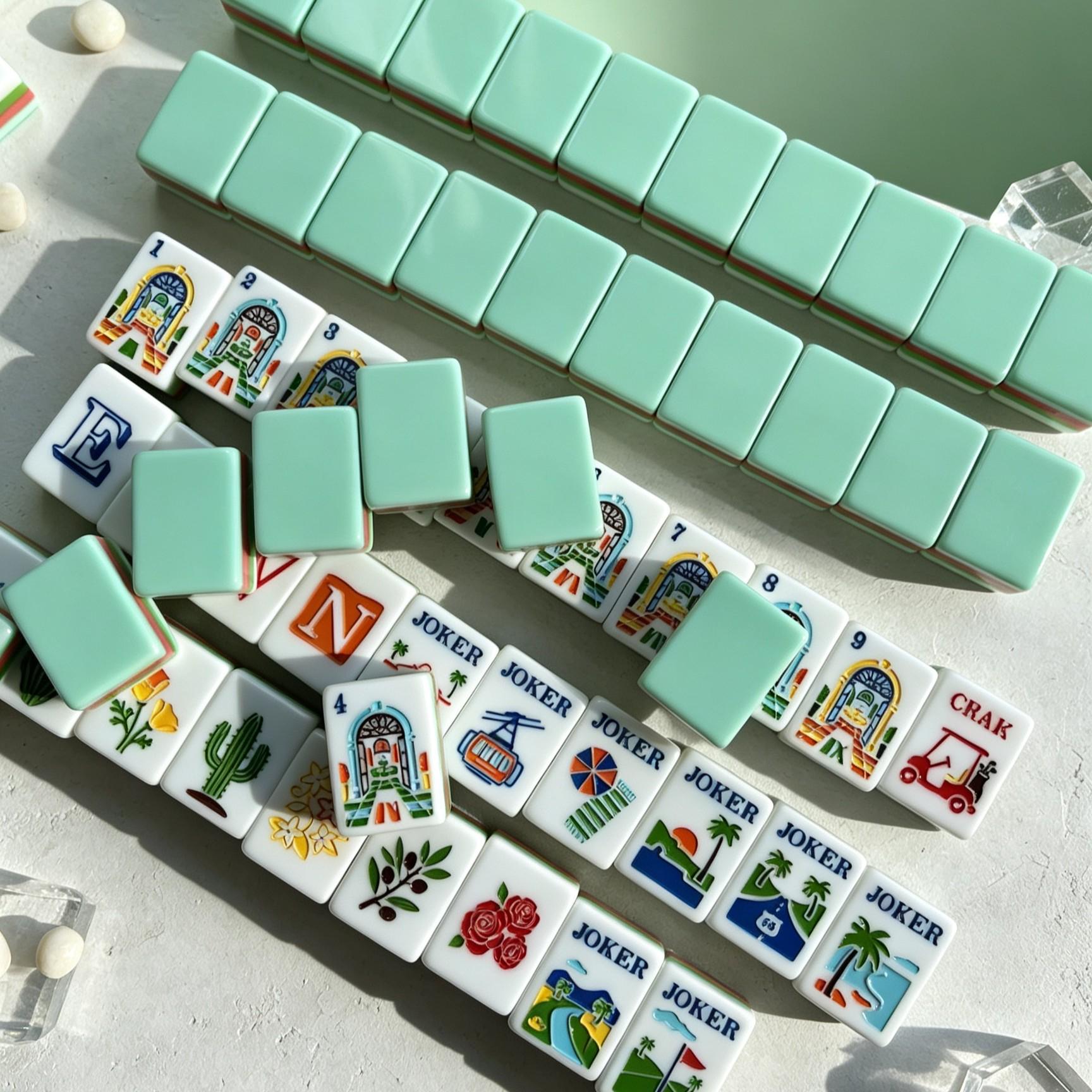 Palm Springs Seafoam Mahjong Tiles product view 3