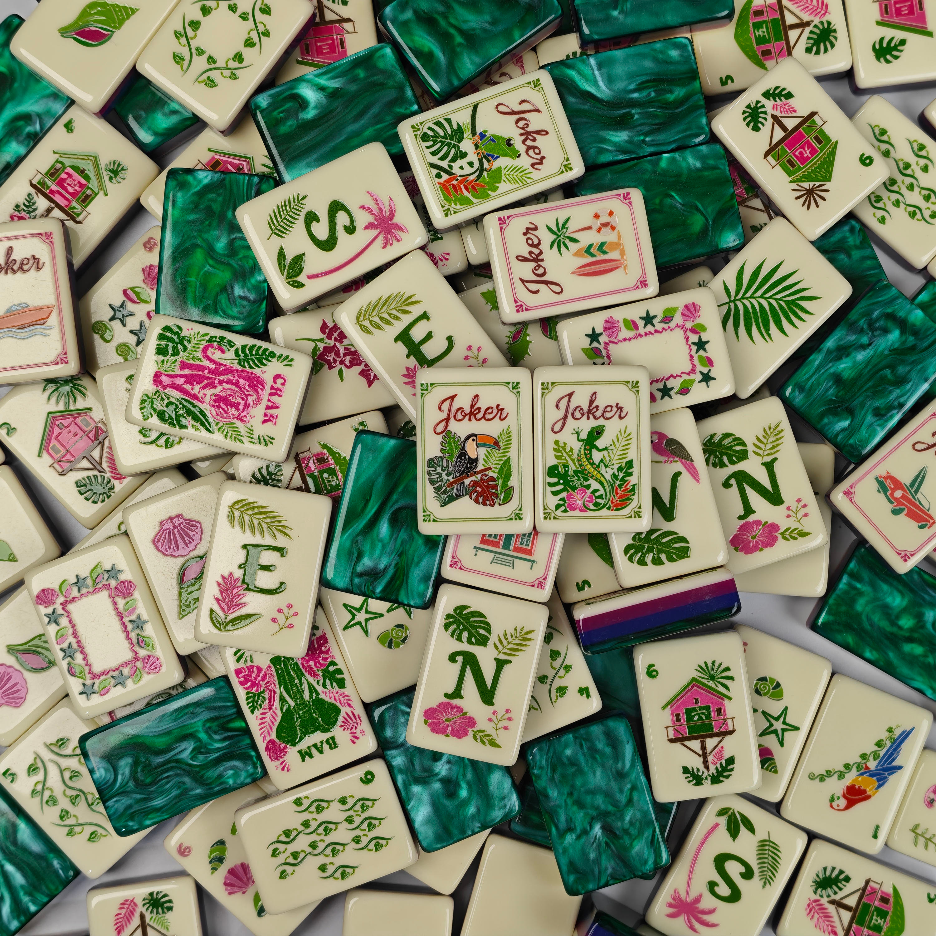 Tropical Cabana Mahjong Tiles by Mahjong At Four