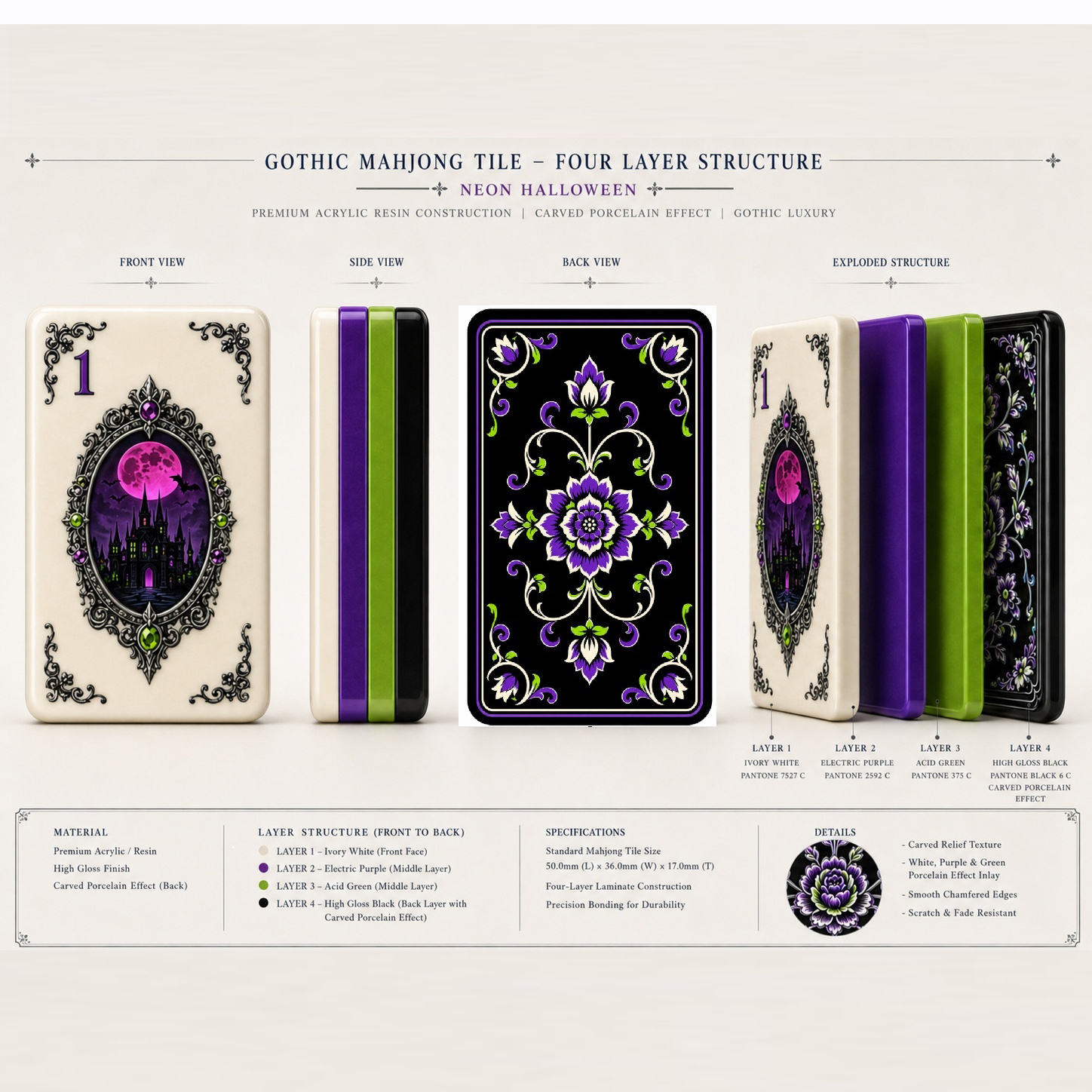 Gothic Nocturne Mahjong Tiles product view 6