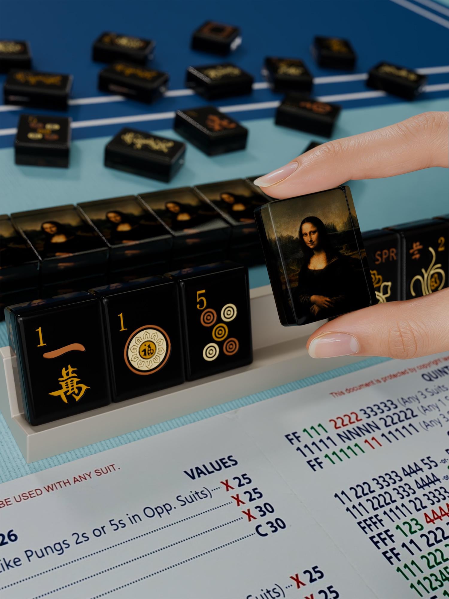 Mona Lisa Handcrafted Resin Mahjong Tiles by Mahjong At Four