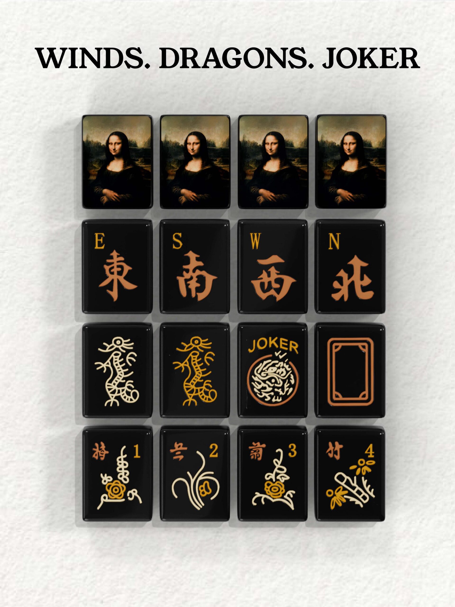 Mona Lisa Handcrafted Resin Mahjong Tiles product image