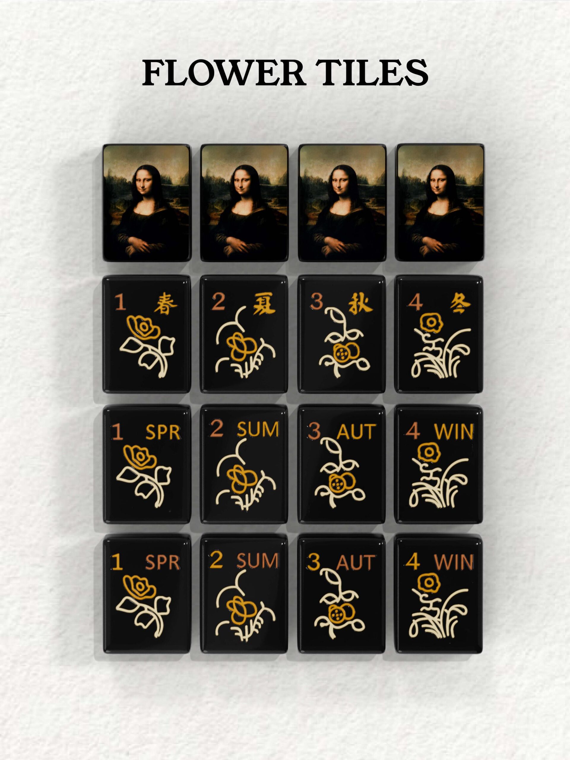 Mona Lisa Handcrafted Resin Mahjong Tiles product image