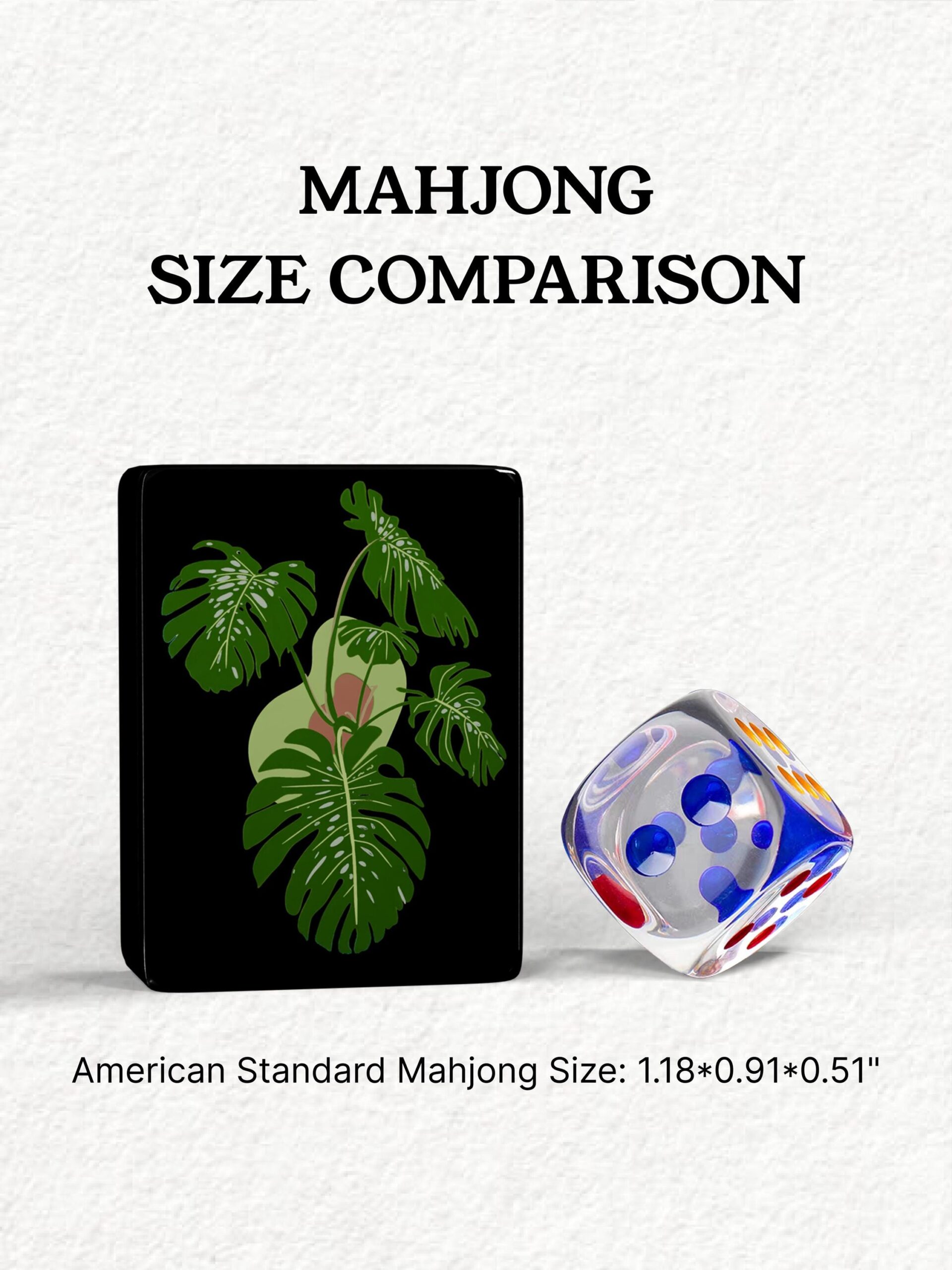Monstera Leaf Handcrafted Resin Mahjong Tiles product image