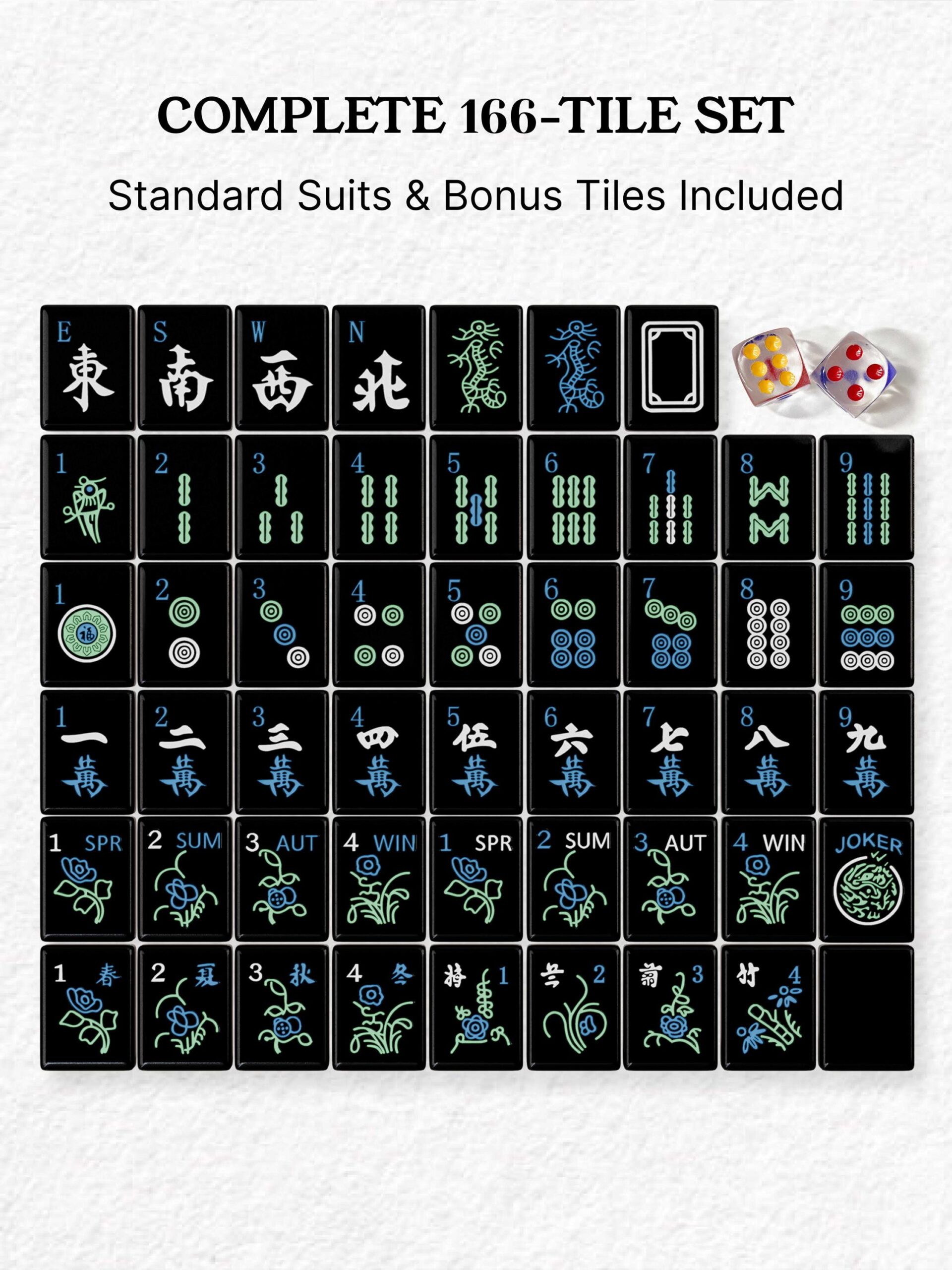 Monstera Leaf Handcrafted Resin Mahjong Tiles product image