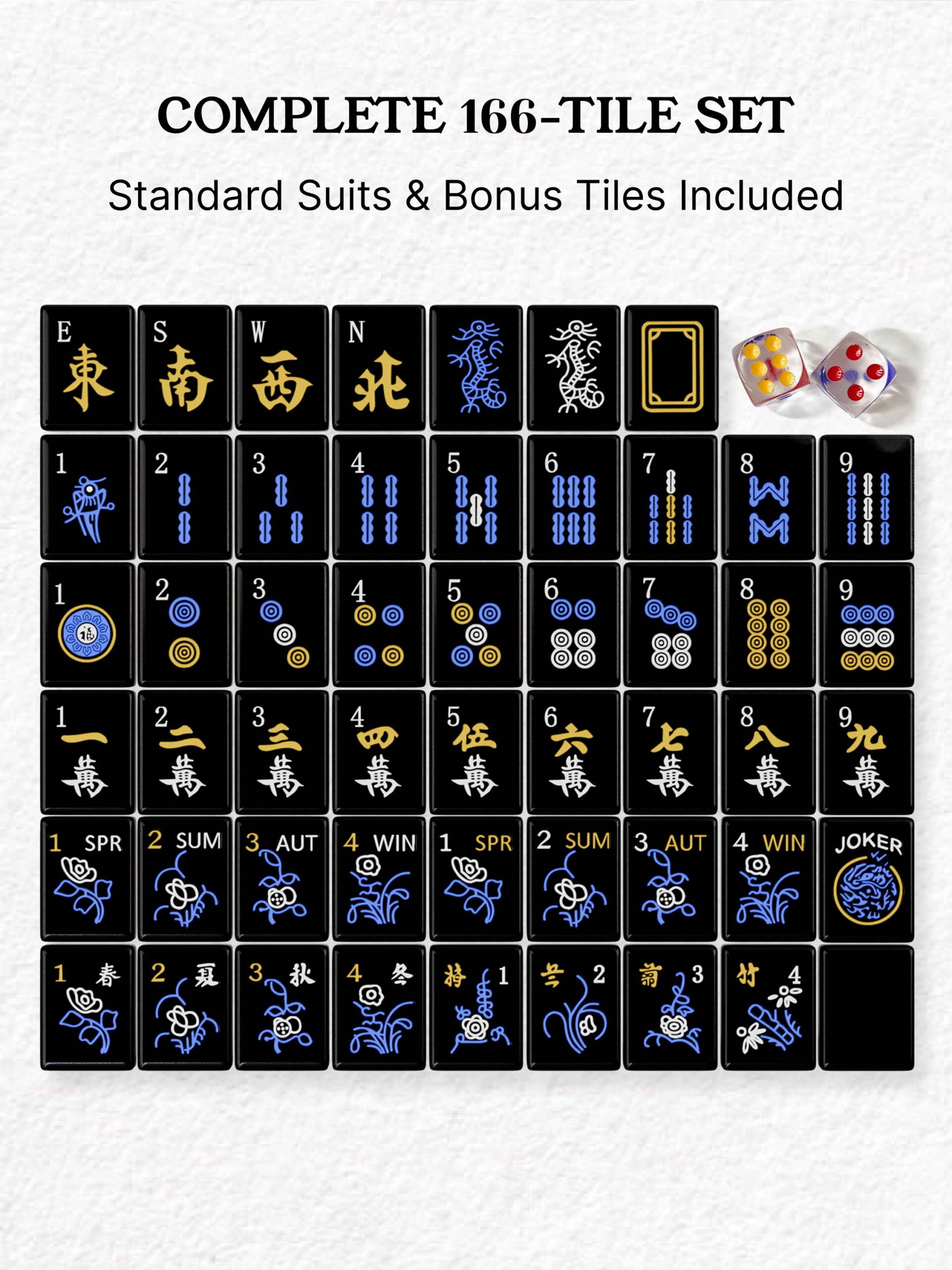 Starry Night Handcrafted Resin Mahjong Tiles product image