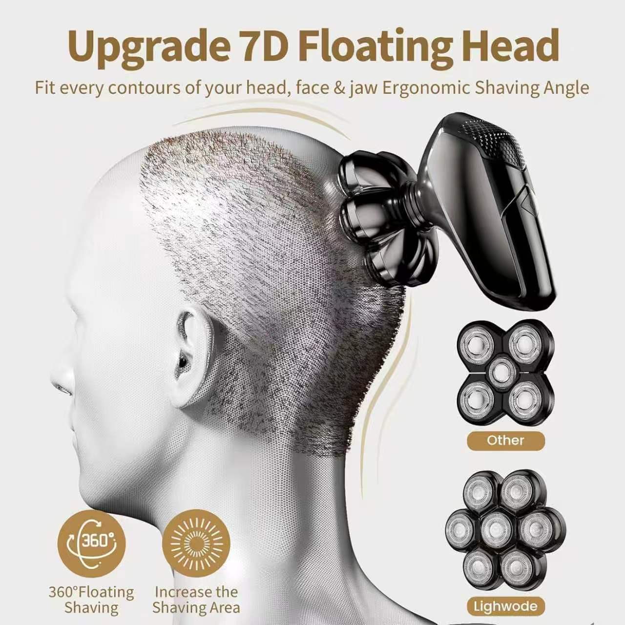 Head Shavers for Bald Men: 5 in 1 Electric Razor - IPX7 Waterproof Shaving Grooming Kit for Balder - Turbo Speed & Precision Blade (Ink Black)
