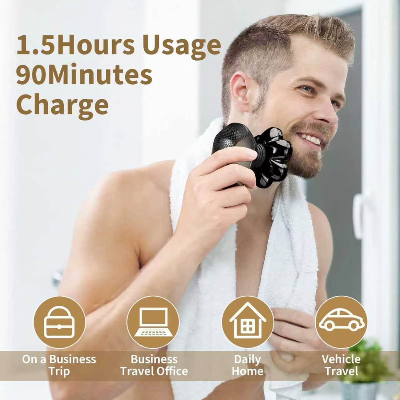 Head Shavers for Bald Men: 5 in 1 Electric Razor - IPX7 Waterproof Shaving Grooming Kit for Balder - Turbo Speed & Precision Blade (Ink Black)