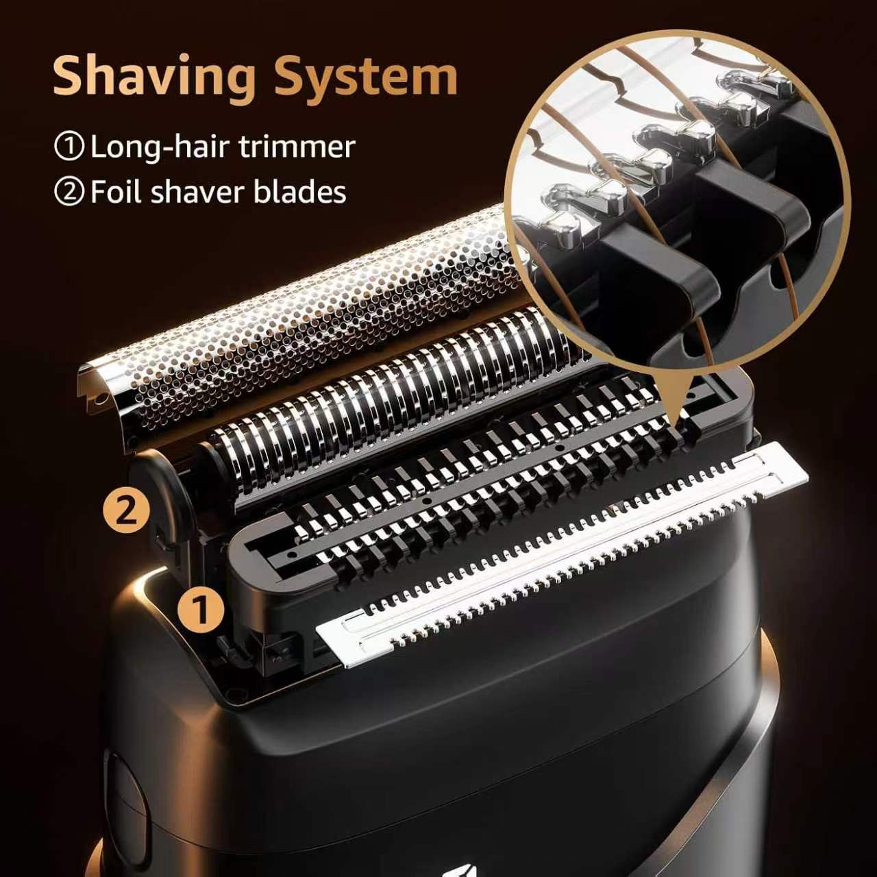 Electric Foil Shavers for Men: IPX7 Waterproof - Magnetic Cover Mini Razor for Travel - Face Shaver with LED Display & USB-C Fast Charge - Micro-Comb Technology & Precision Blades
