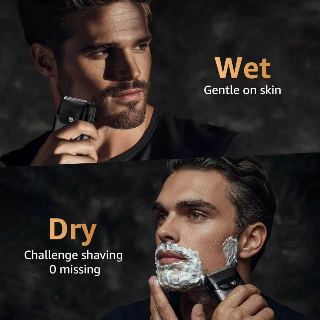 Electric Foil Shavers for Men: IPX7 Waterproof - Magnetic Cover Mini Razor for Travel - Face Shaver with LED Display & USB-C Fast Charge - Micro-Comb Technology & Precision Blades