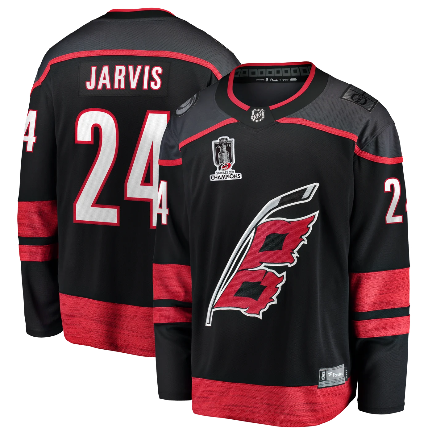 Seth Jarvis Carolina Hurricanes 2026 Stanley Cup Champions Home Breakaway Jersey - Black-ProSportsKit