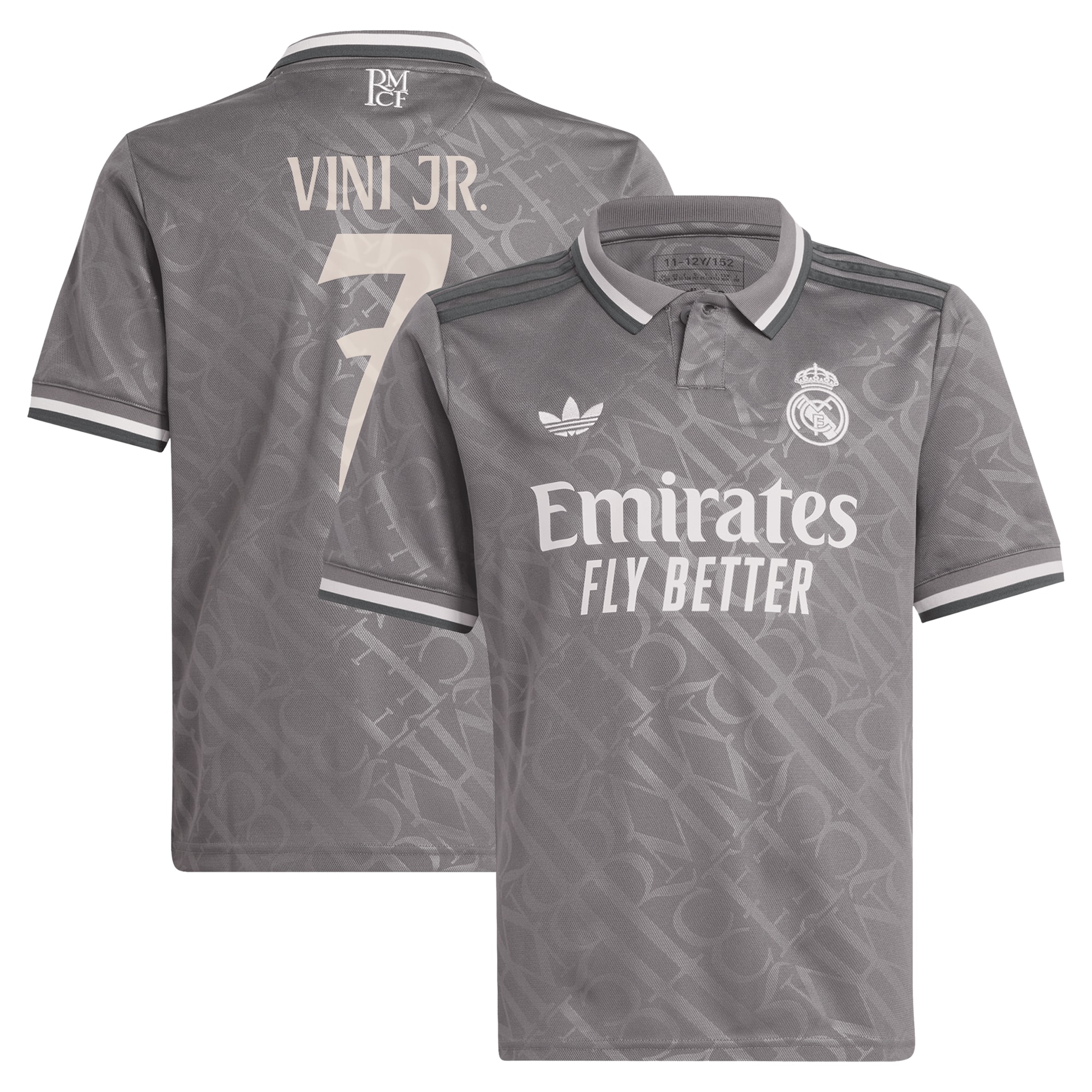 Vini Jr. Real Madrid Originals Youth 2024/25 Third Replica Player Jersey - Charcoal-ProSportsKit