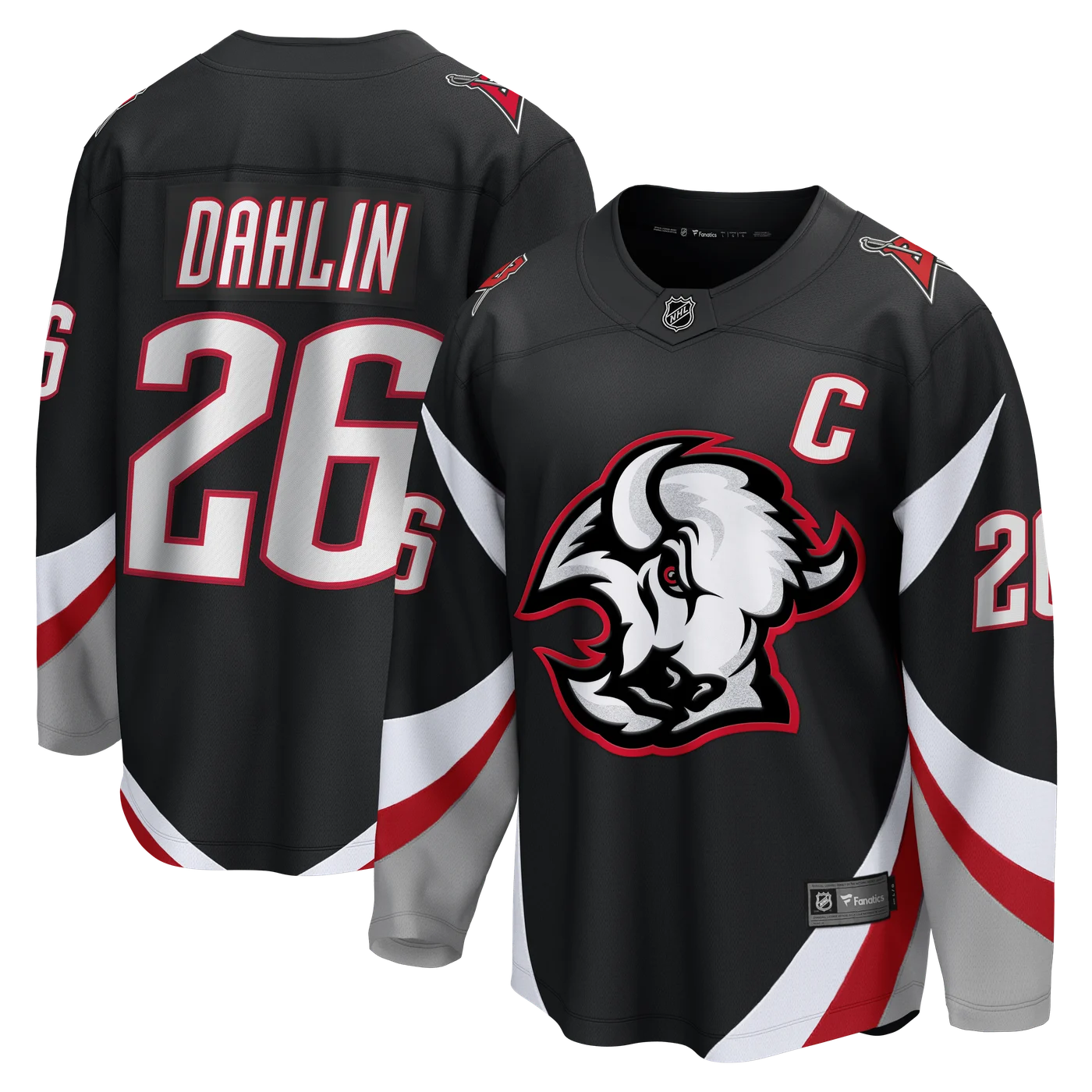 Rasmus Dahlin Buffalo Sabres Alternate Captain Patch Breakaway Jersey - Black-ProSportsKit
