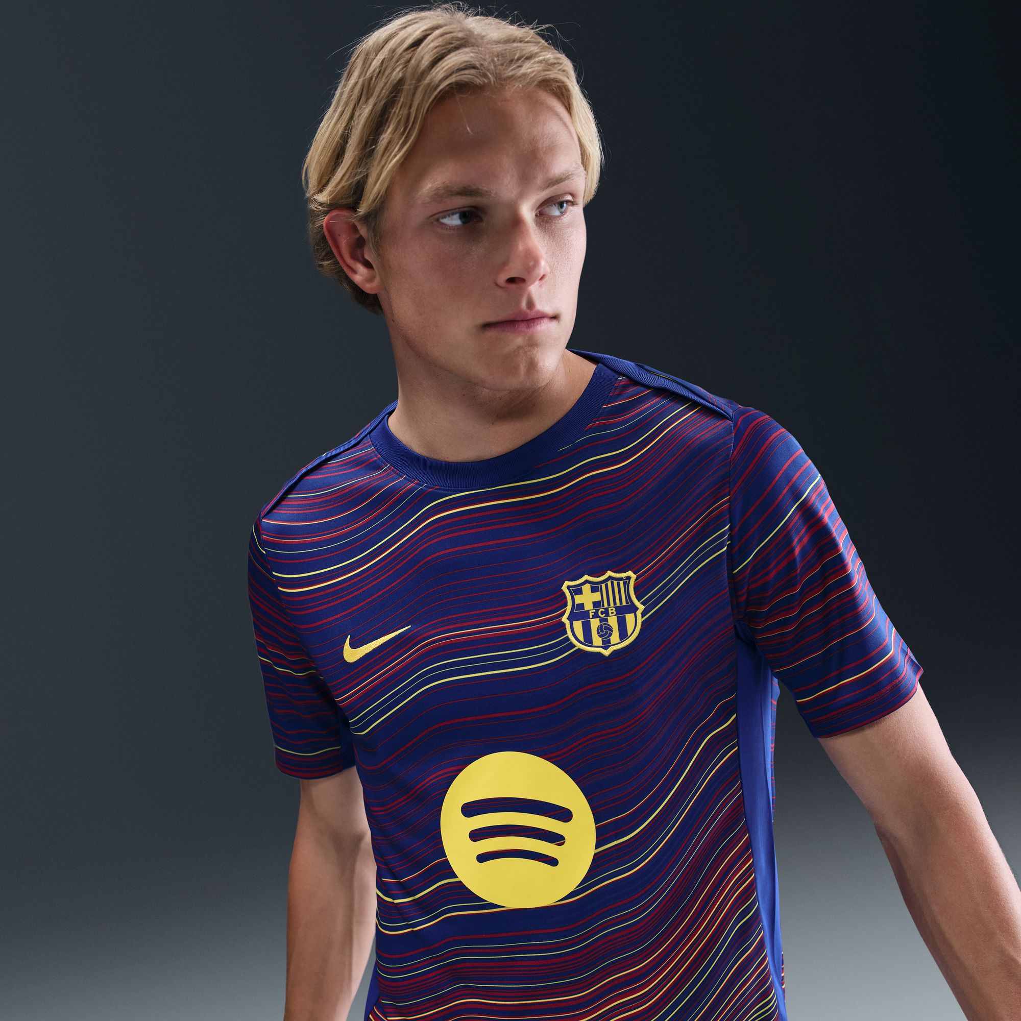 Barcelona Home 2025/26 Academy Pro Pre-Match Top - Navy-ProSportsKit