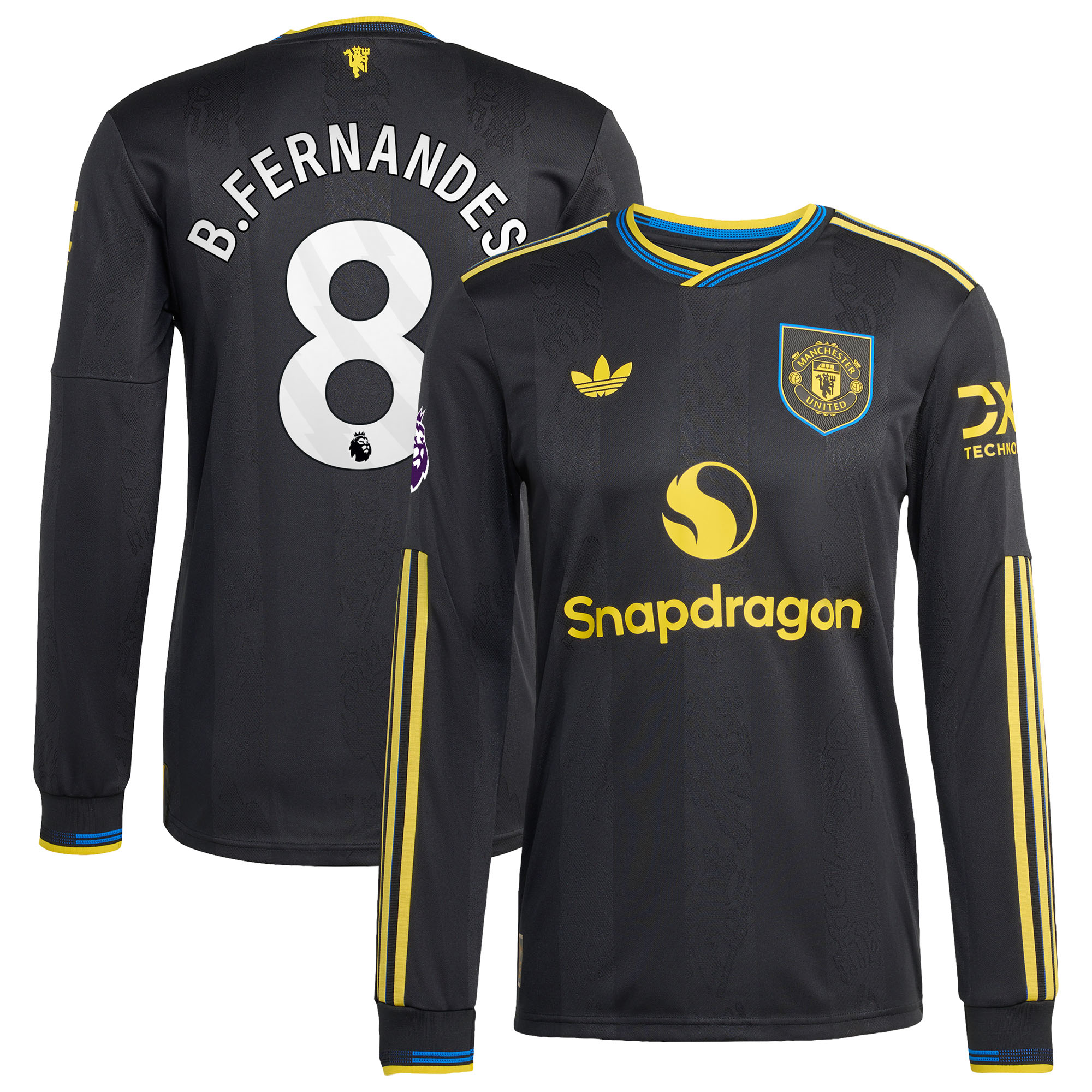 Bruno Fernandes Manchester United 2025/26 Third Long Sleeve Player Jersey - Black-ProSportsKit