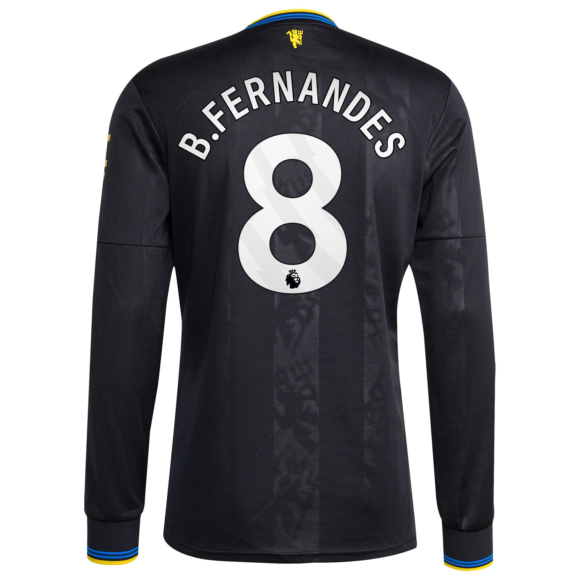 Bruno Fernandes Manchester United 2025/26 Third Replica Long Sleeve Player Jersey - Black-ProSportsKit