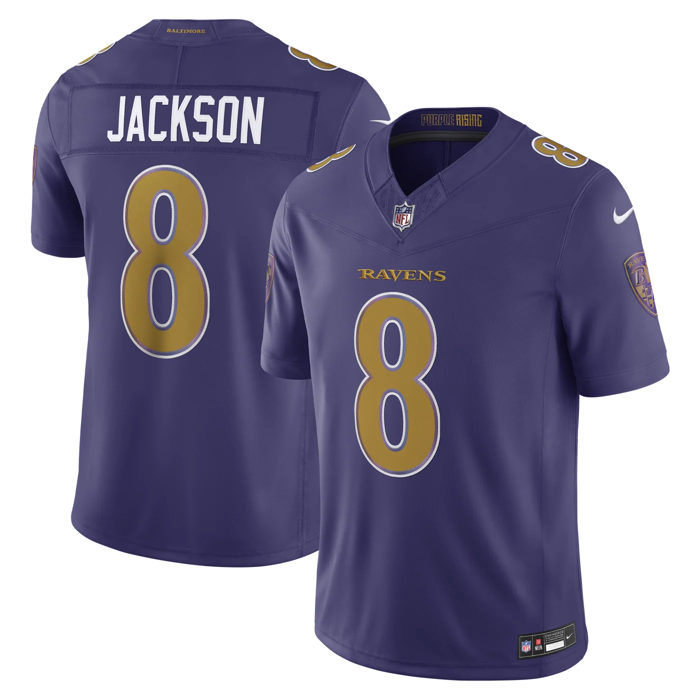 Lamar Jackson Baltimore Ravens Alternate Vapor F.U.S.E. Stitched Limited Jersey - Purple-ProSportsKit