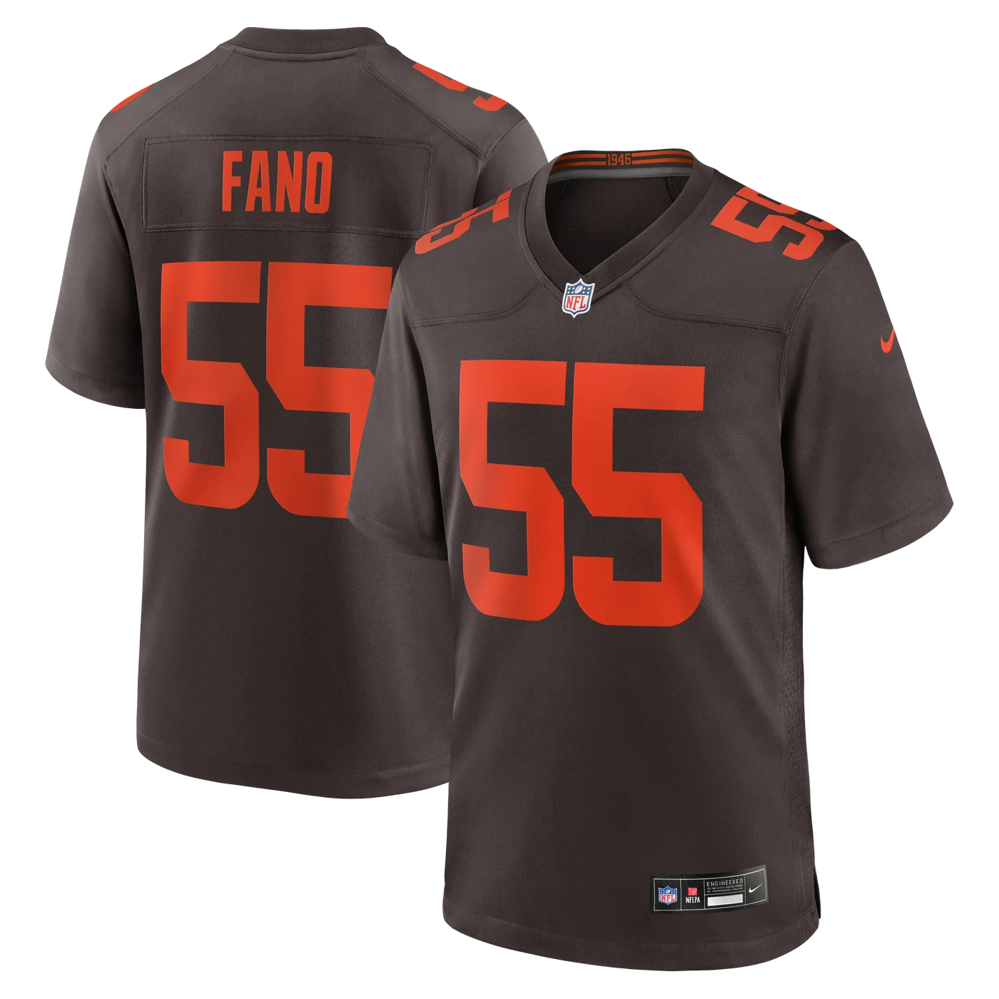 Spencer Fano Cleveland Browns 2026 NFL Draft First Round Pick No. 9 Alpha Dawg Alternate Game Jersey - Brown-ProSportsKit