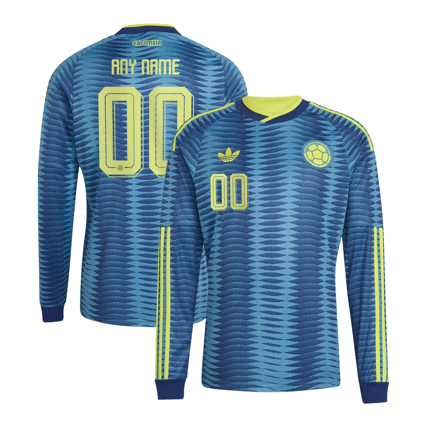 Colombia National Team 2026 Away Replica Long Sleeve Custom Jersey - Turquoise-ProSportsKit
