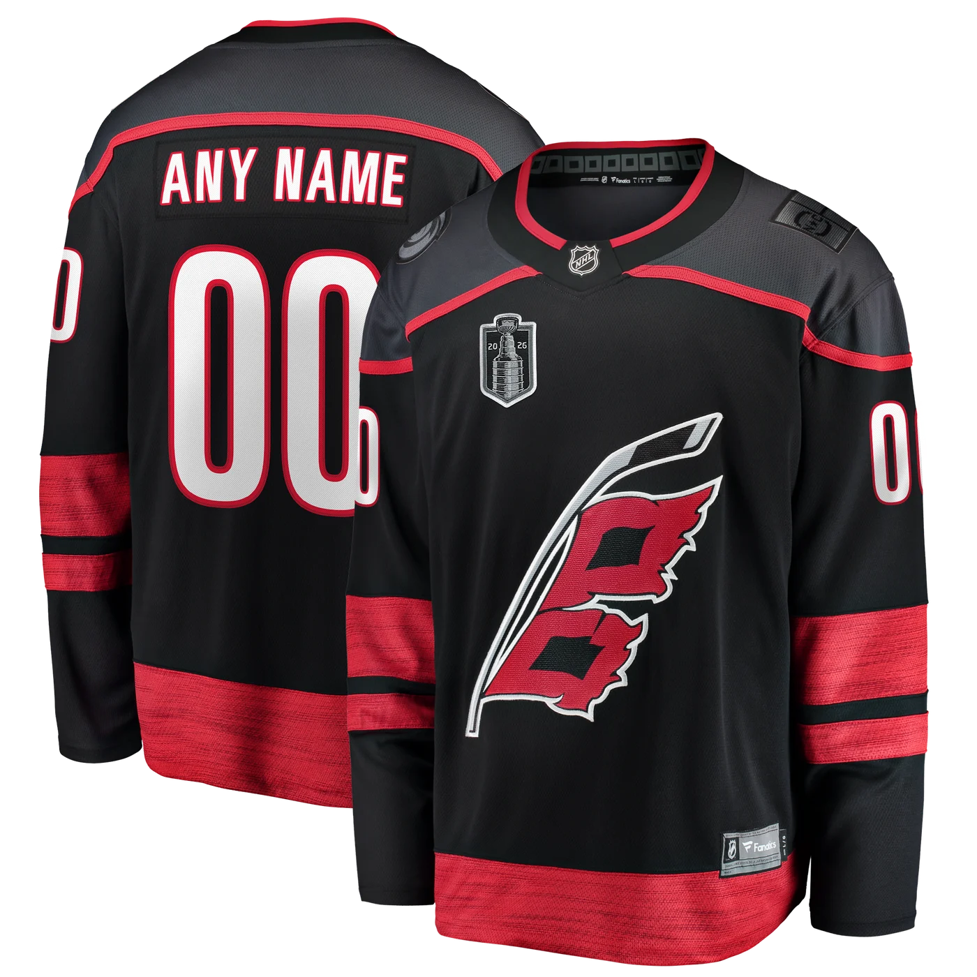 Carolina Hurricanes 2026 Stanley Cup Final Home Breakaway Custom Jersey - Black-ProSportsKit