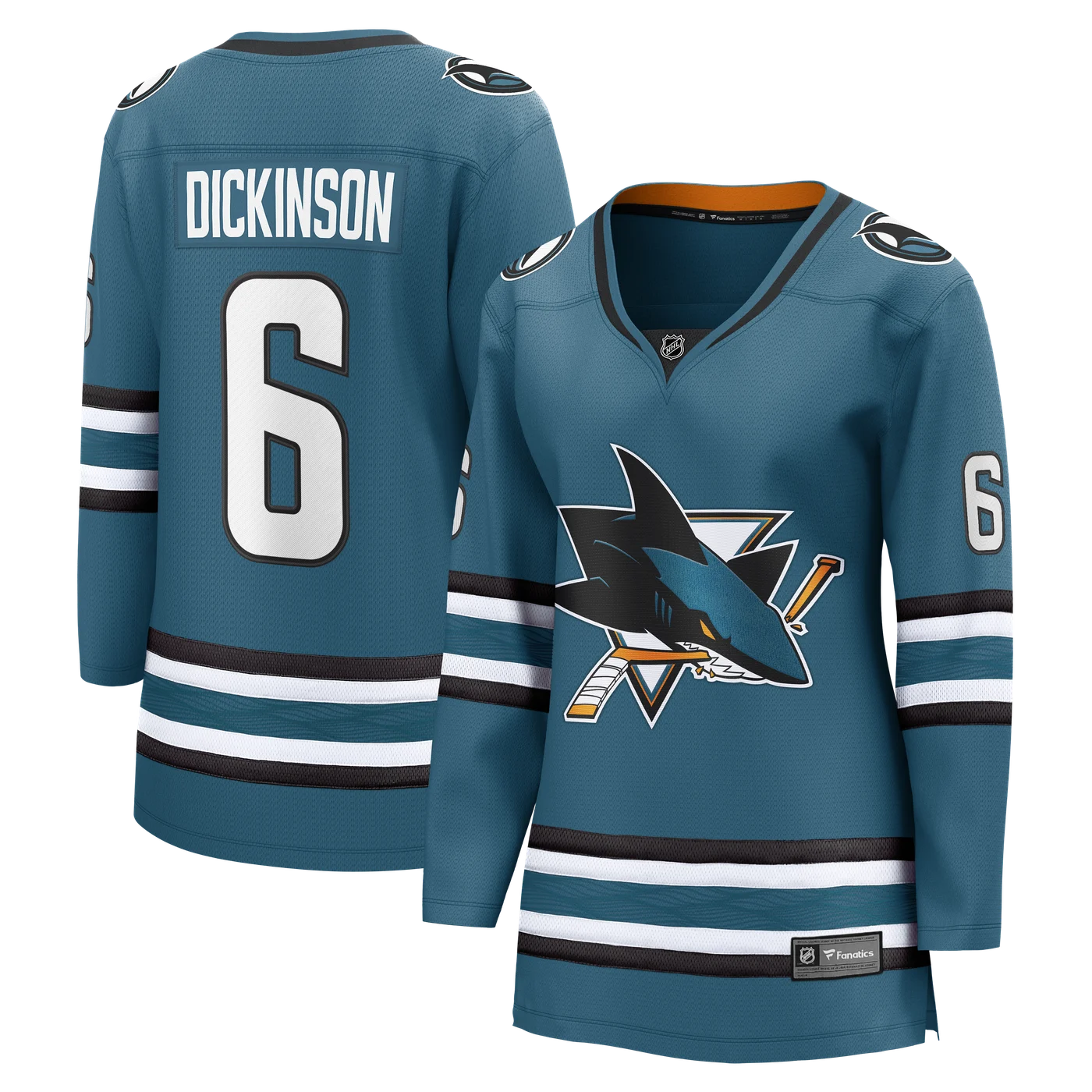 Sam Dickinson San Jose Sharks Women's Home Breakaway Jersey - Teal-ProSportsKit
