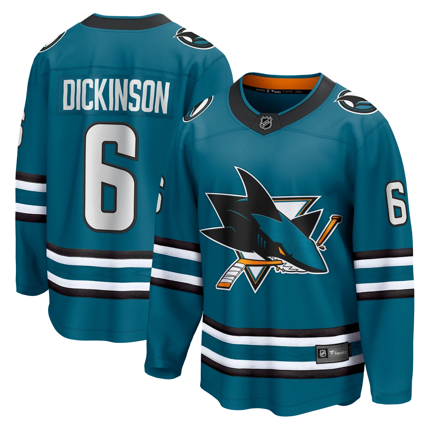 Sam Dickinson San Jose Sharks Home Breakaway Jersey - Teal-ProSportsKit