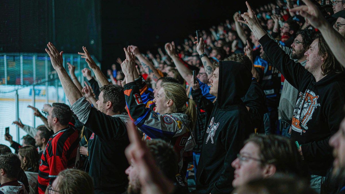 Ice hockey arena crowd during a game