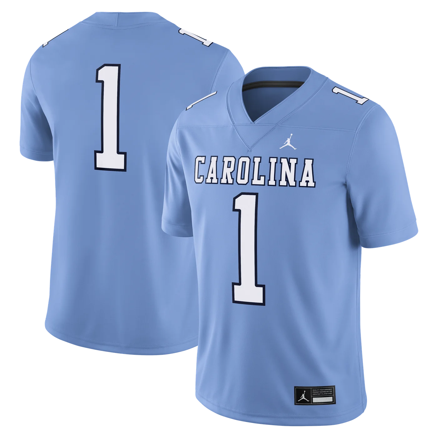 #1 North Carolina Tar Heels Jordan Brand Alternate Game Football Jersey - Carolina Blue-ProSportsKit