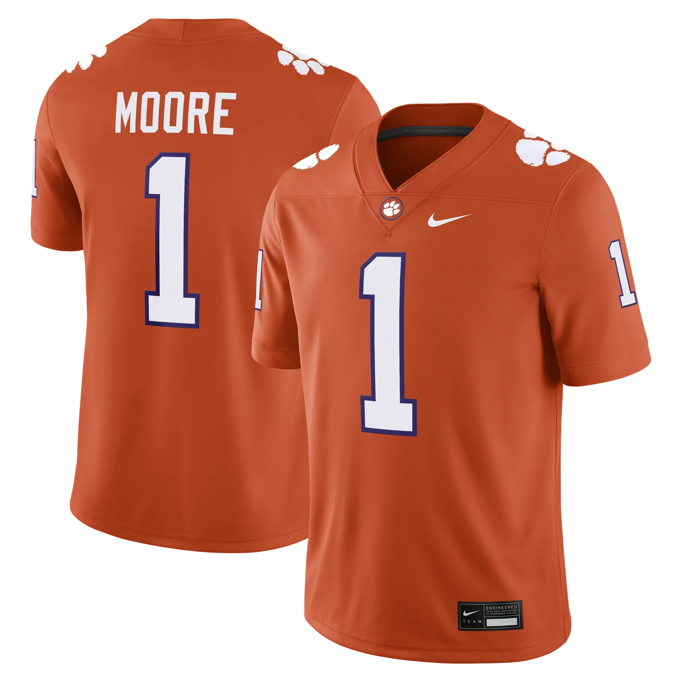 T.J. Moore Clemson Tigers Game Football Jersey - Orange-ProSportsKit