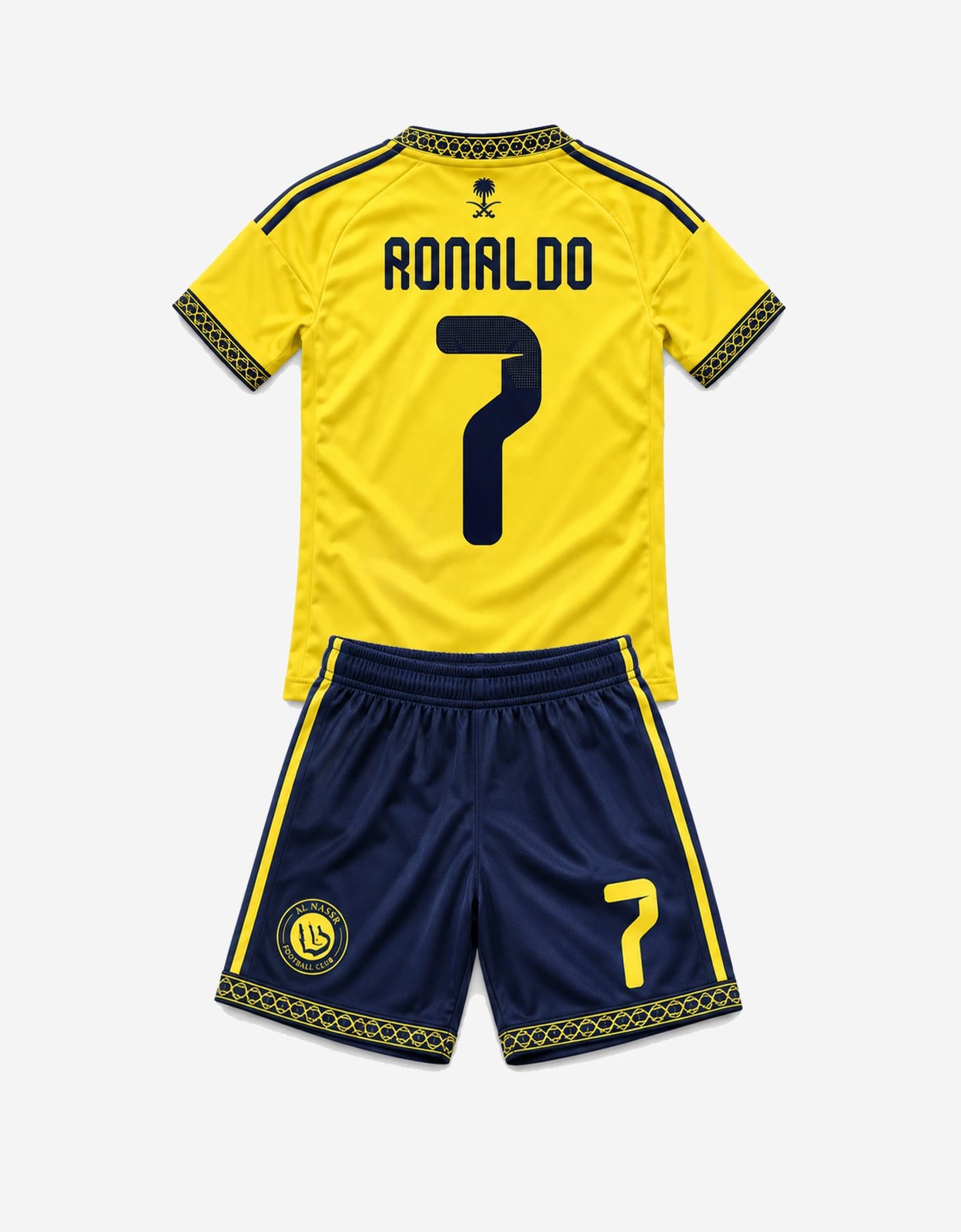 Cristiano Ronaldo 7 Al-Nassr 2025/26 Home Youth Jersey - Yellow & Navy