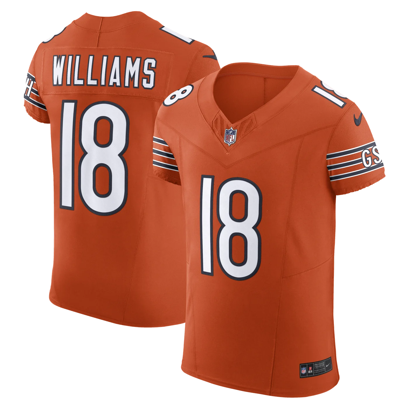 Caleb Williams Chicago Bears Alternate Vapor F.U.S.E. Elite Jersey - Orange-ProSportsKit