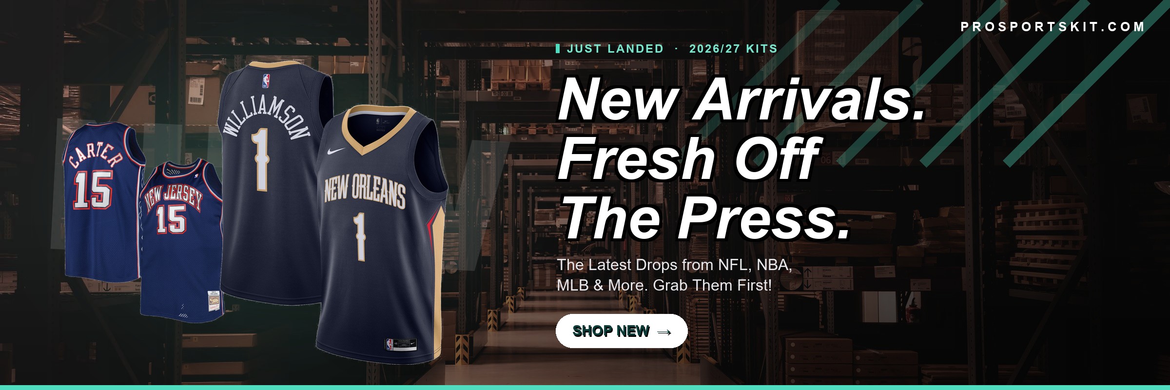 Just landed 2026/27 jerseys - Zion Williamson Pelicans and Vince Carter Nets highlights from the latest NFL, NBA and MLB drops