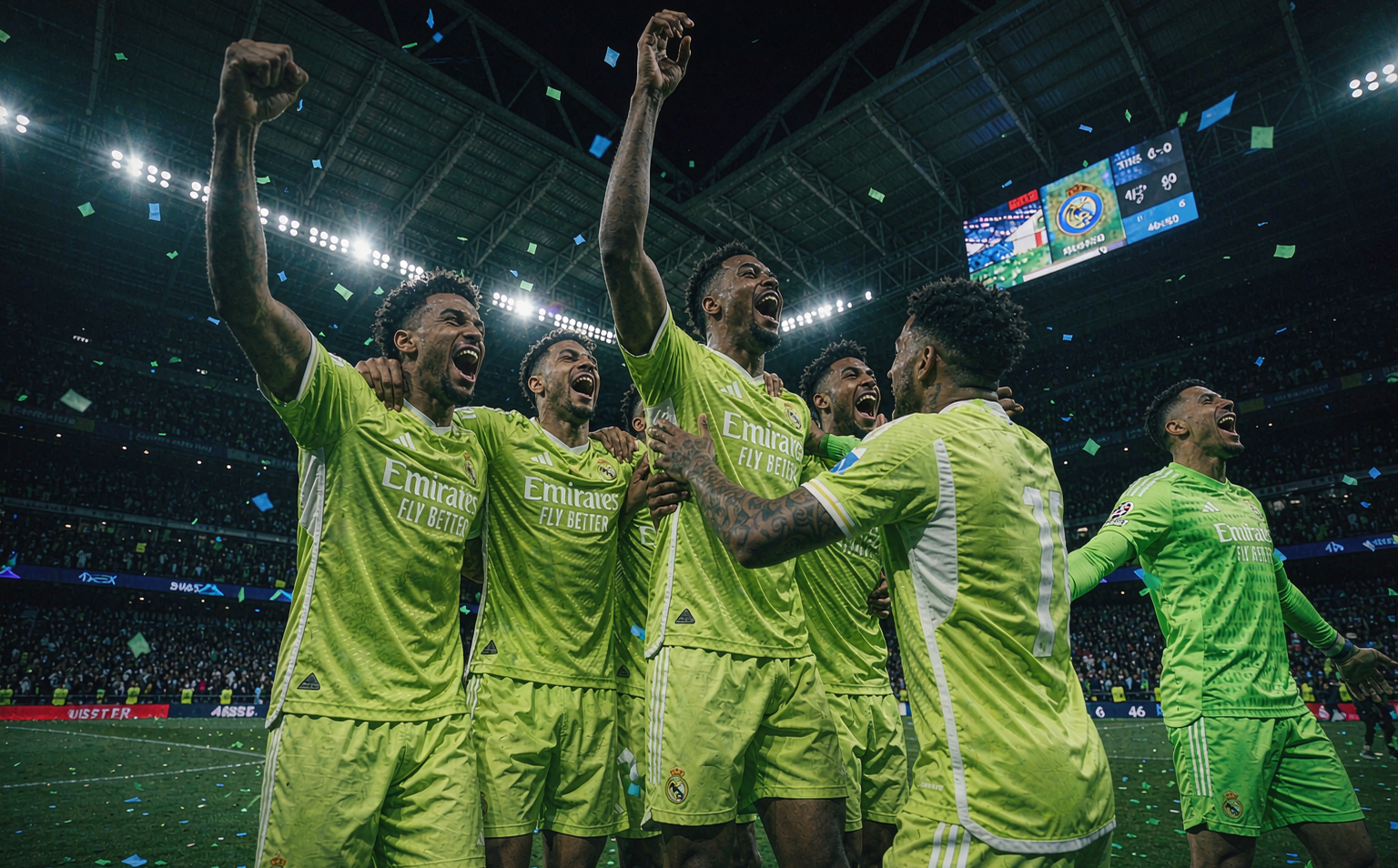 Real Madrid 2026/27 away shirt in green, made by adidas