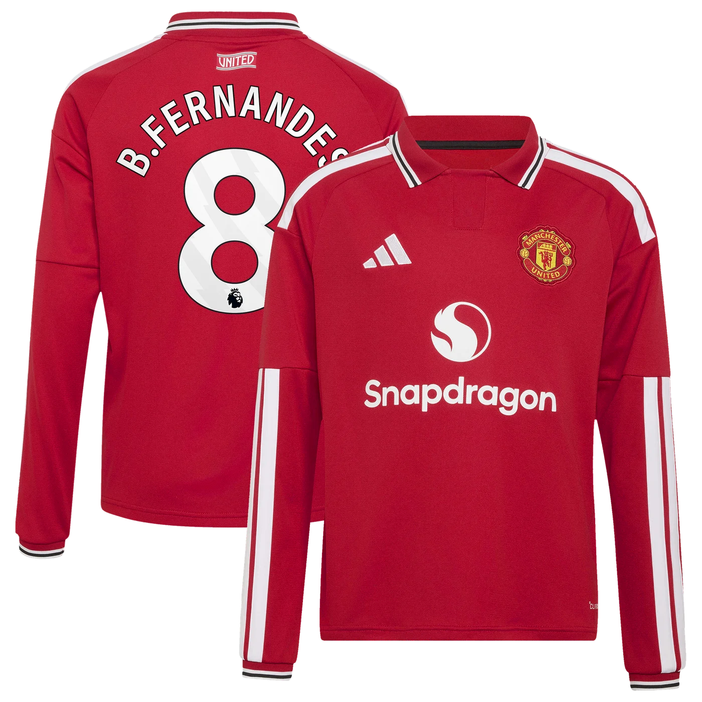 Bruno Fernandes Manchester United Youth 2026/27 Home Replica Long Sleeve Jersey - Red-ProSportsKit
