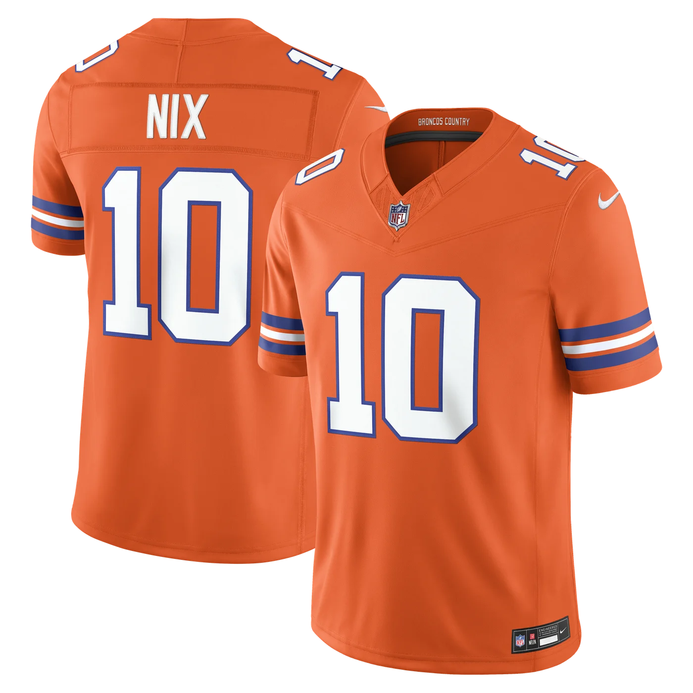 Bo Nix Denver Broncos Alternate Mile High Collection 1977 Throwback Vapor F.U.S.E. Stitched Limited Jersey - Orange-ProSportsKit