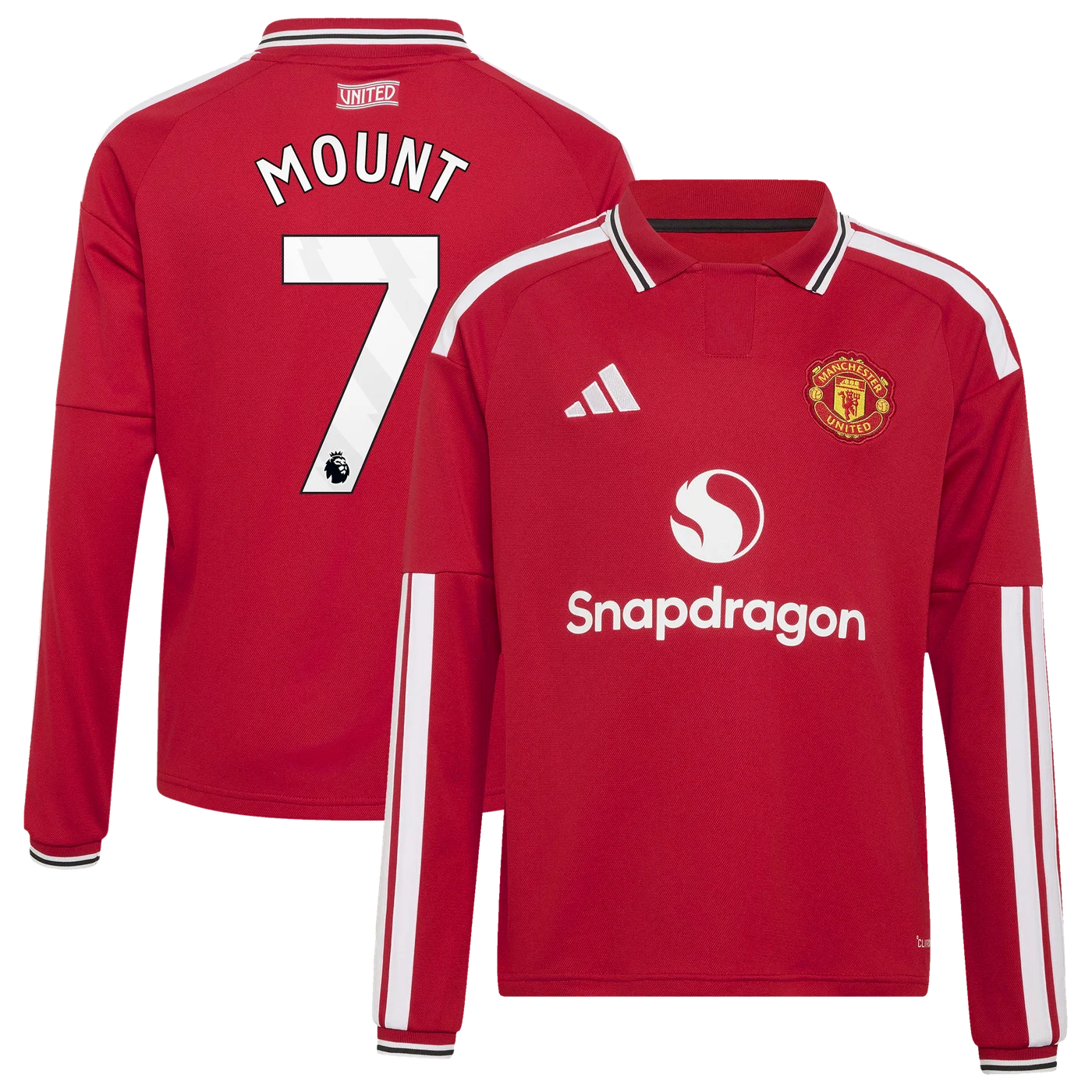Mason Mount Manchester United Youth 2026/27 Home Replica Long Sleeve Jersey - Red-ProSportsKit