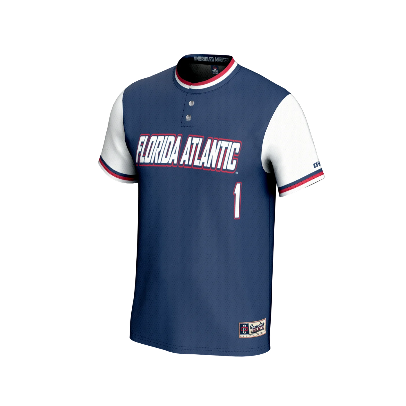 #1 Florida Atlantic Owls Youth Lightweight Collegiate Softball Fashion Jersey - Navy-ProSportsKit