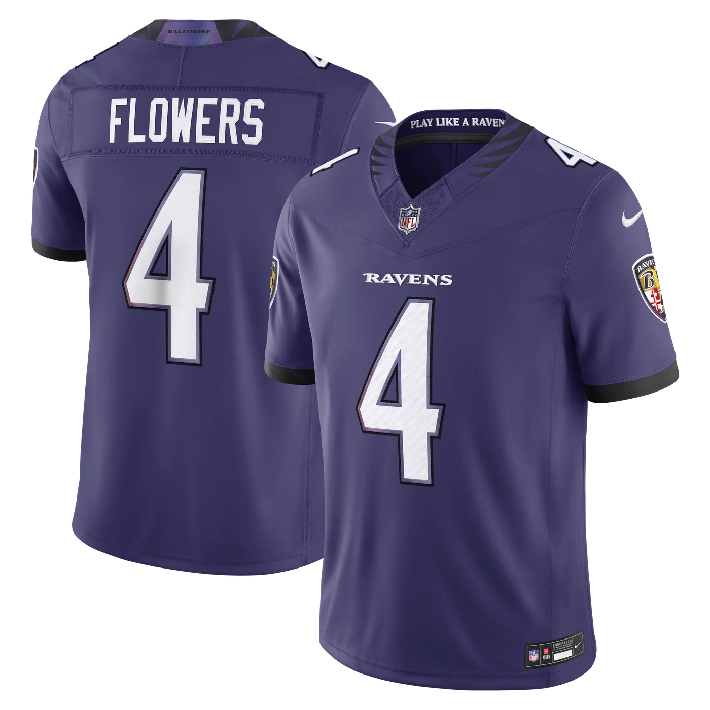 Zay Flowers Baltimore Ravens Team Vapor F.U.S.E. Stitched Limited Jersey - Purple-ProSportsKit