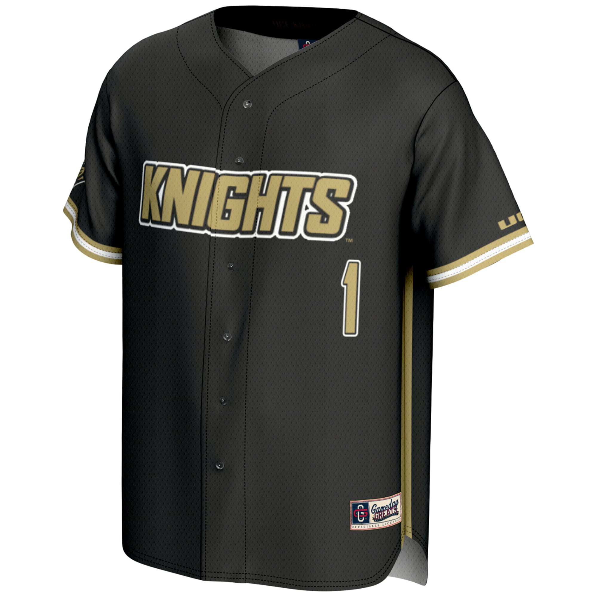 #1 UCF Knights Lightweight Baseball Jersey - Black-ProSportsKit