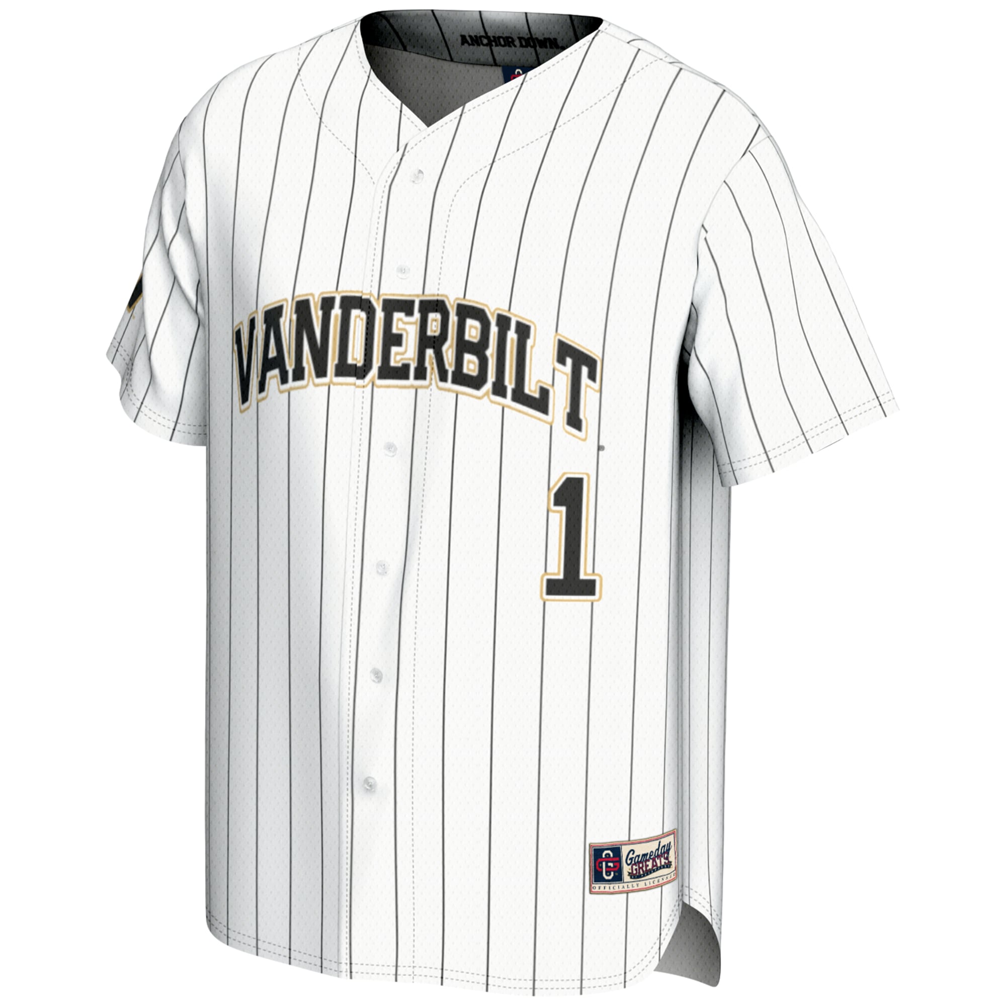#1 Vanderbilt Commodores Lightweight Baseball Jersey - White-ProSportsKit
