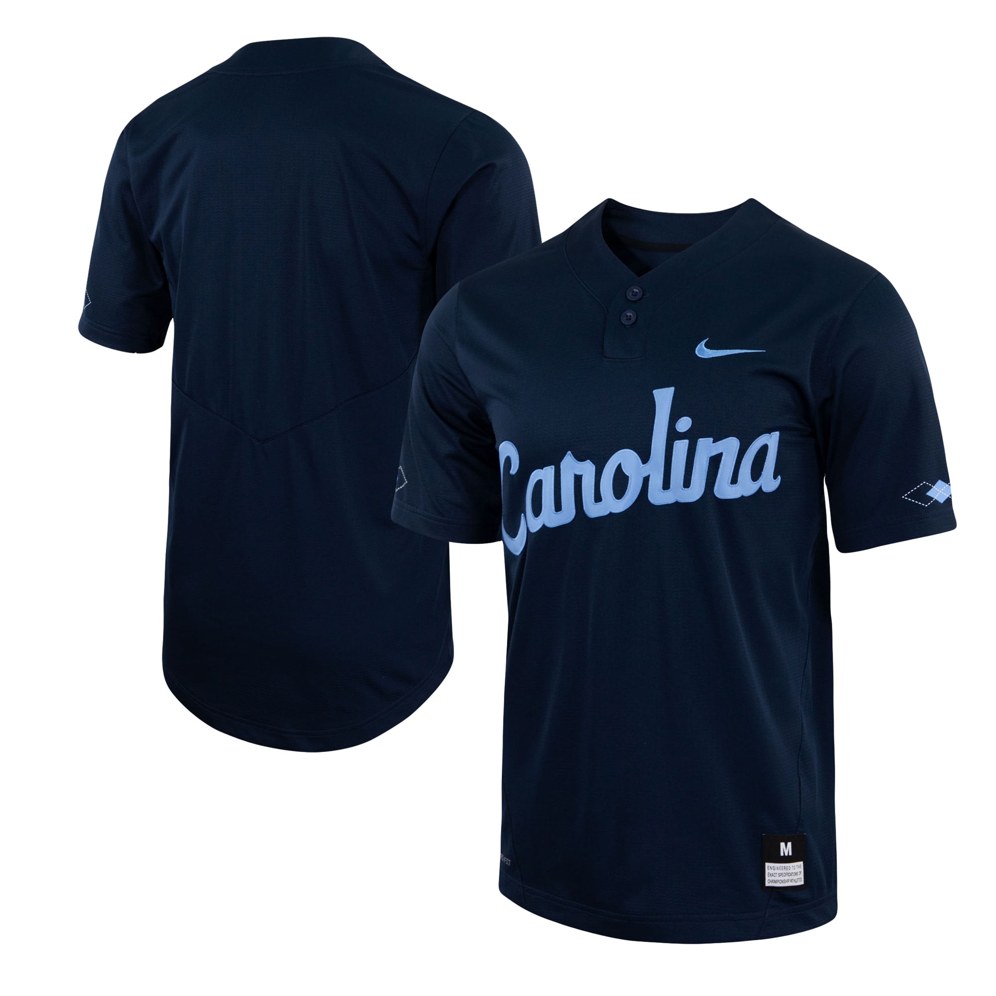 North Carolina Tar Heels Two-Button Replica Baseball Jersey - Navy-ProSportsKit