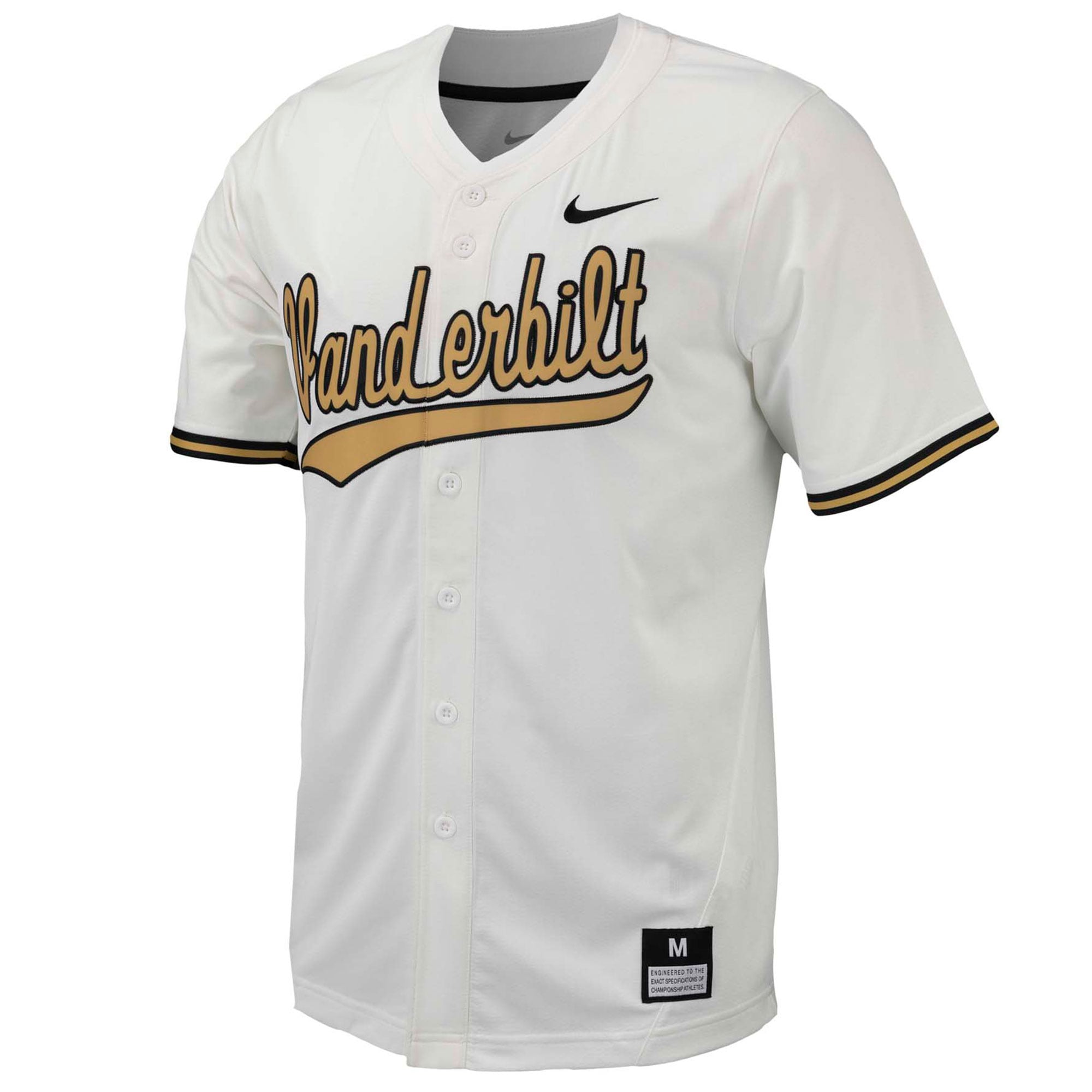 Vanderbilt Commodores Replica Full-Button Baseball Jersey - White-ProSportsKit