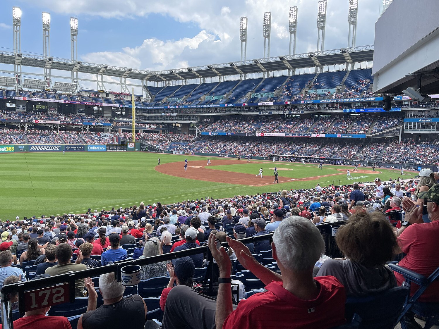 Progressive Field in Cleveland during a 2026 regular-season game