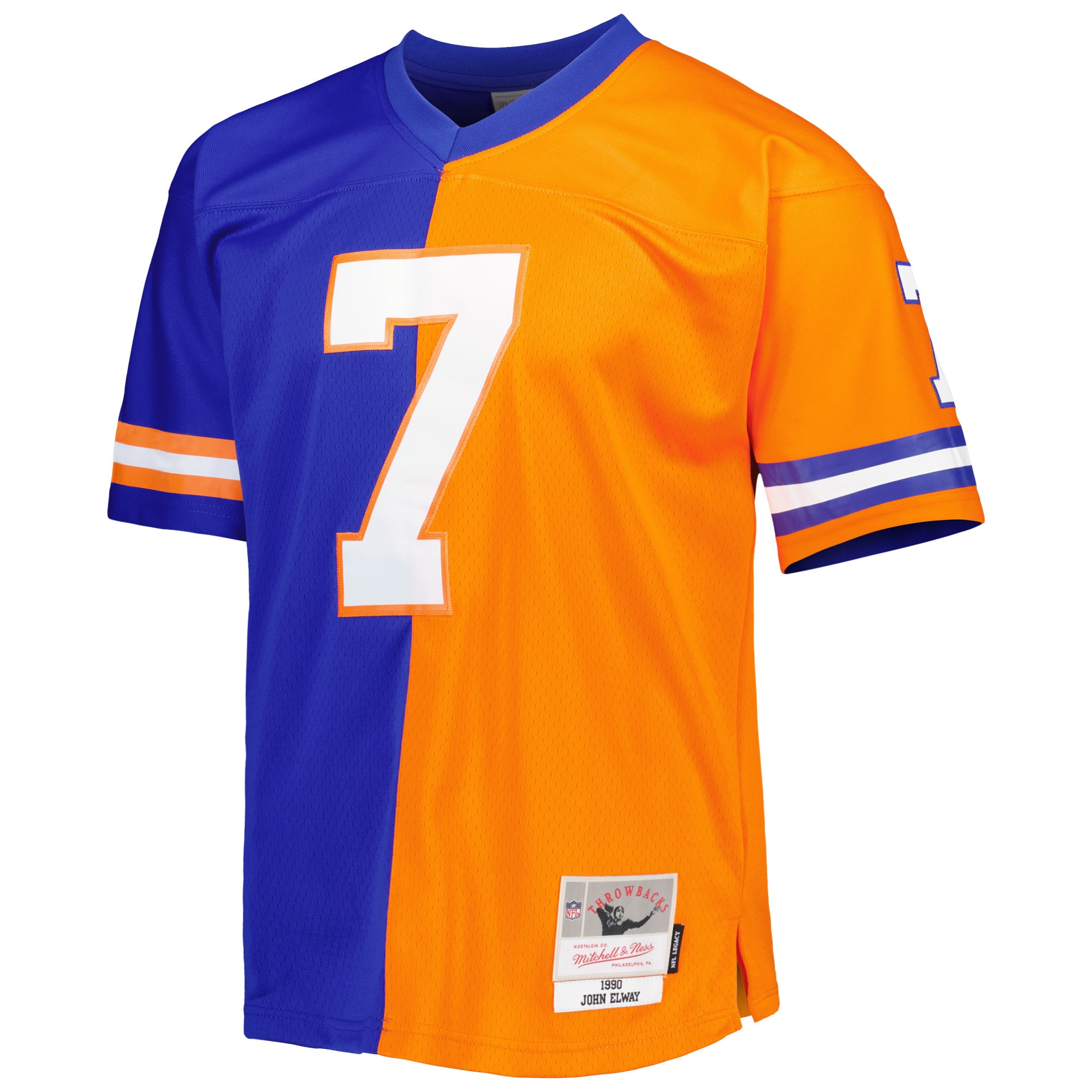 John Elway Denver Broncos 1990 Split Legacy Replica Jersey - Royal/Orange-ProSportsKit