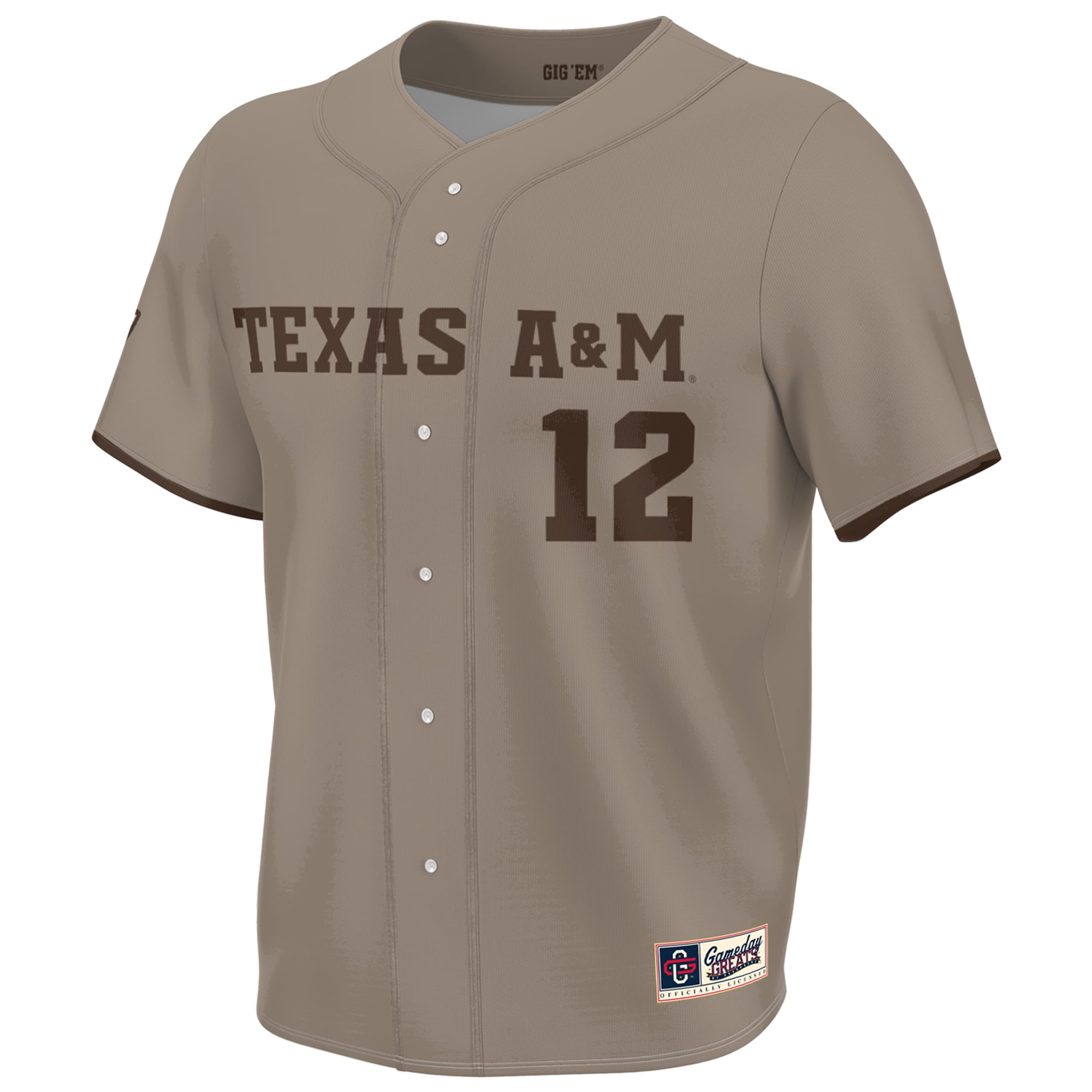 Texas A&M Aggies Youth Corps of Cadet Lightweight Baseball Jersey - Khaki-ProSportsKit