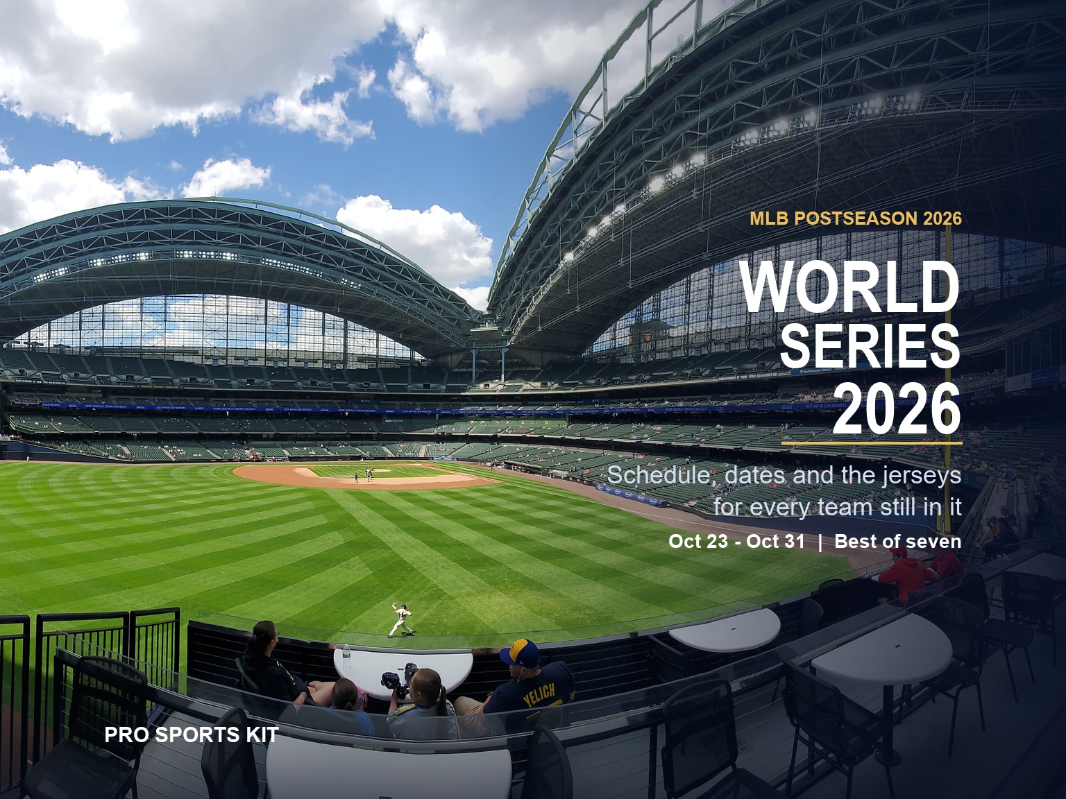 World Series 2026 - Progressive Field in Cleveland during the 2026 season, with the series dates