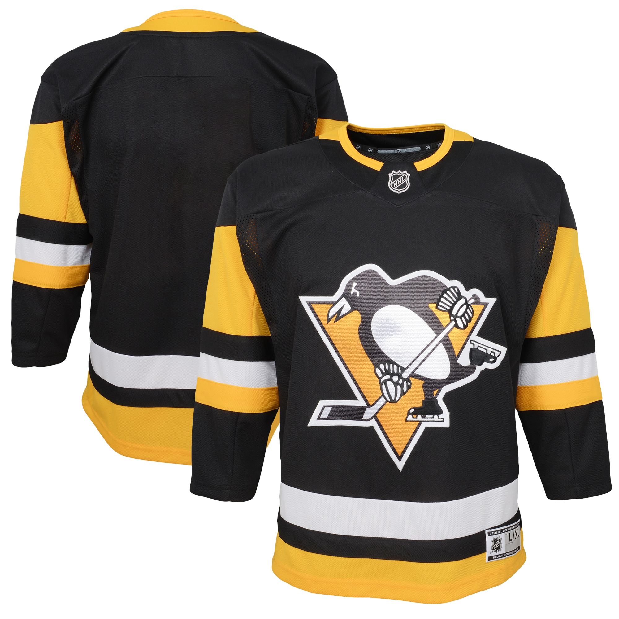 Pittsburgh Penguins Youth Home Premier Blank Jersey - Black-ProSportsKit