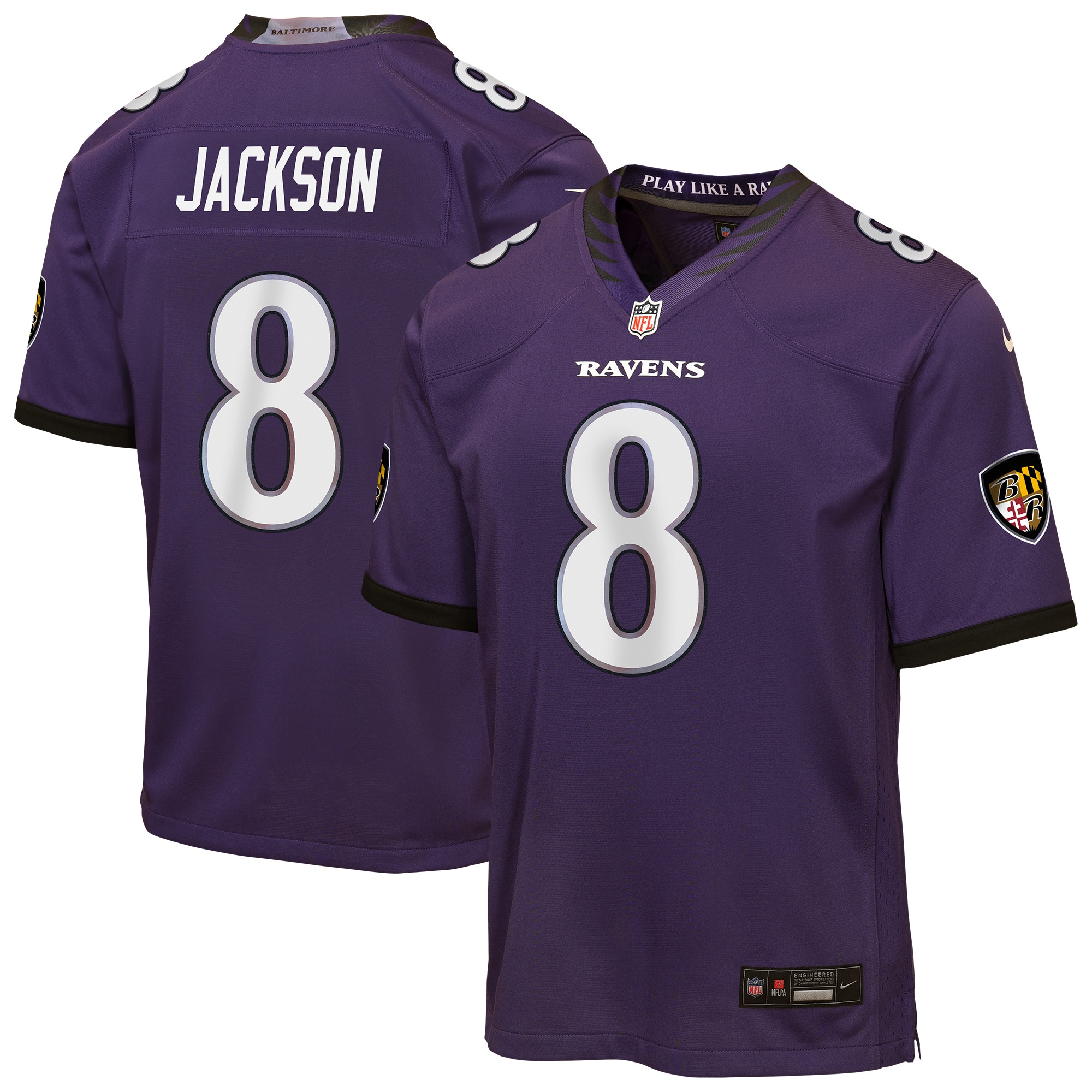 Lamar Jackson Baltimore Ravens Youth Team Game Jersey - Purple-ProSportsKit