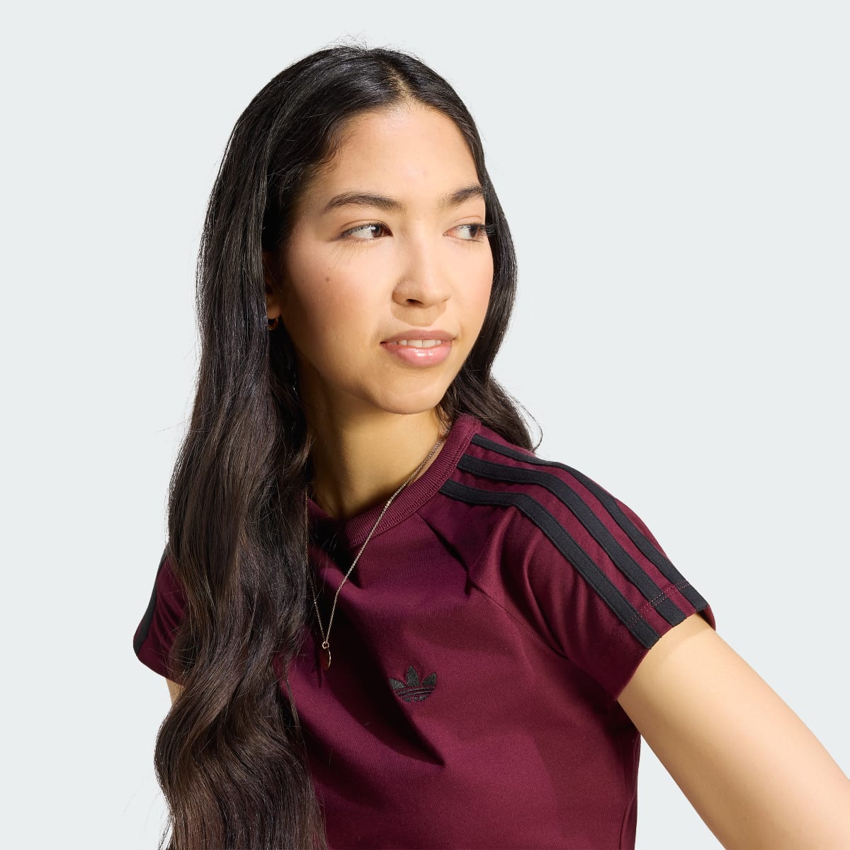 Camiseta deportiva para mujer color granate y negro - vista 6