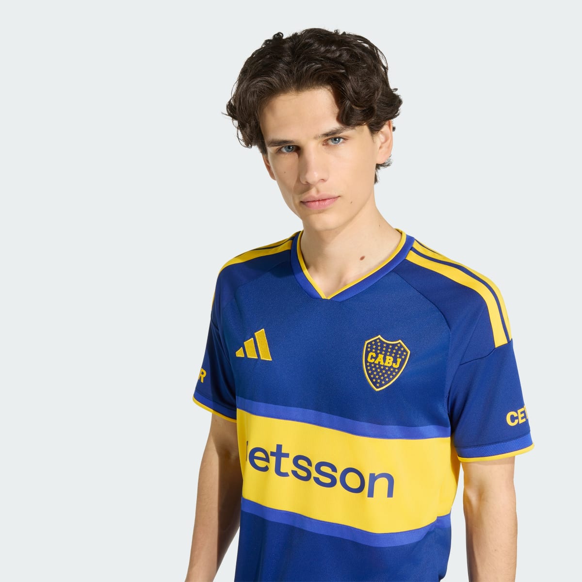 Camiseta deportiva para hombre color azul y dorado - vista 7