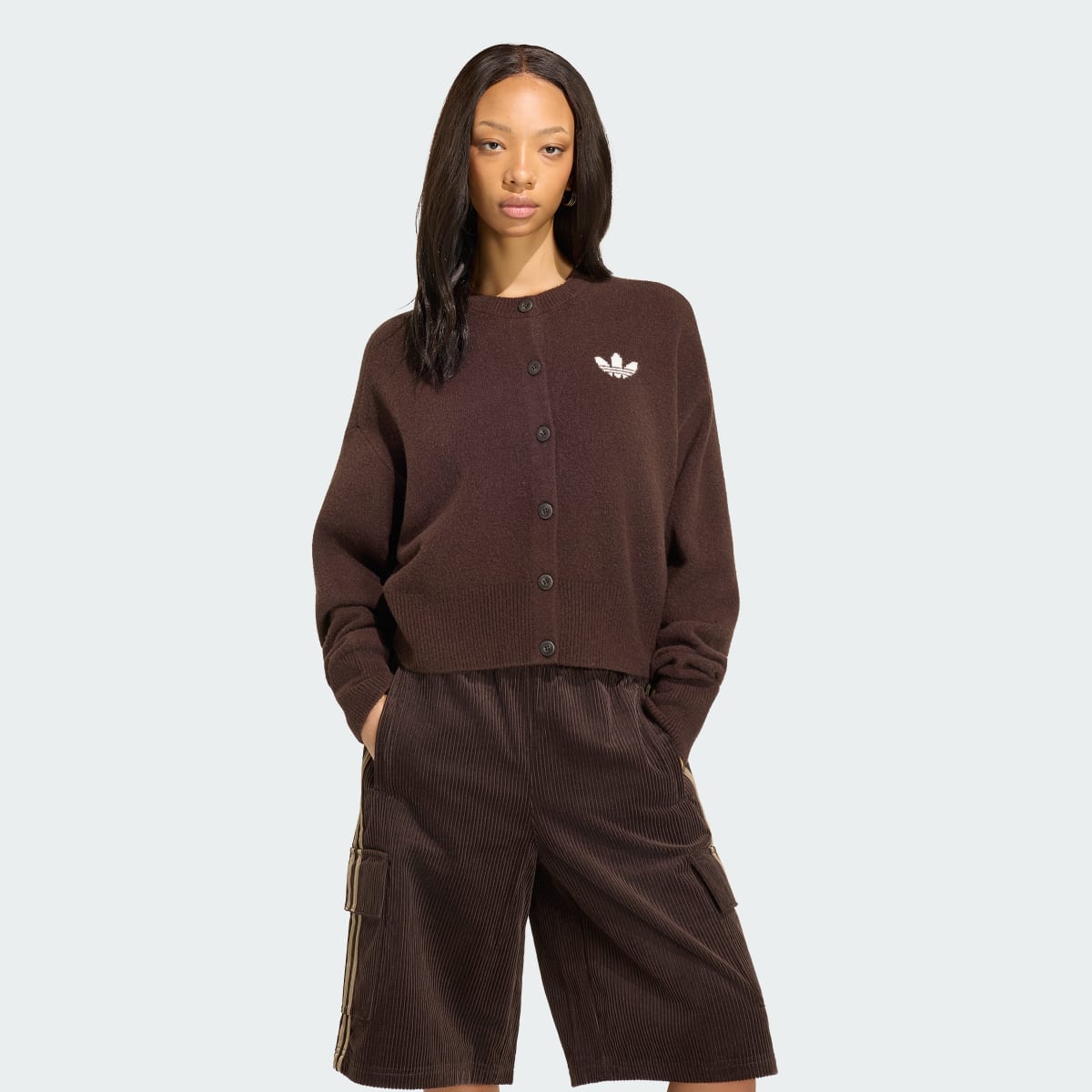 Cárdigan deportivo para mujer color café - vista 1